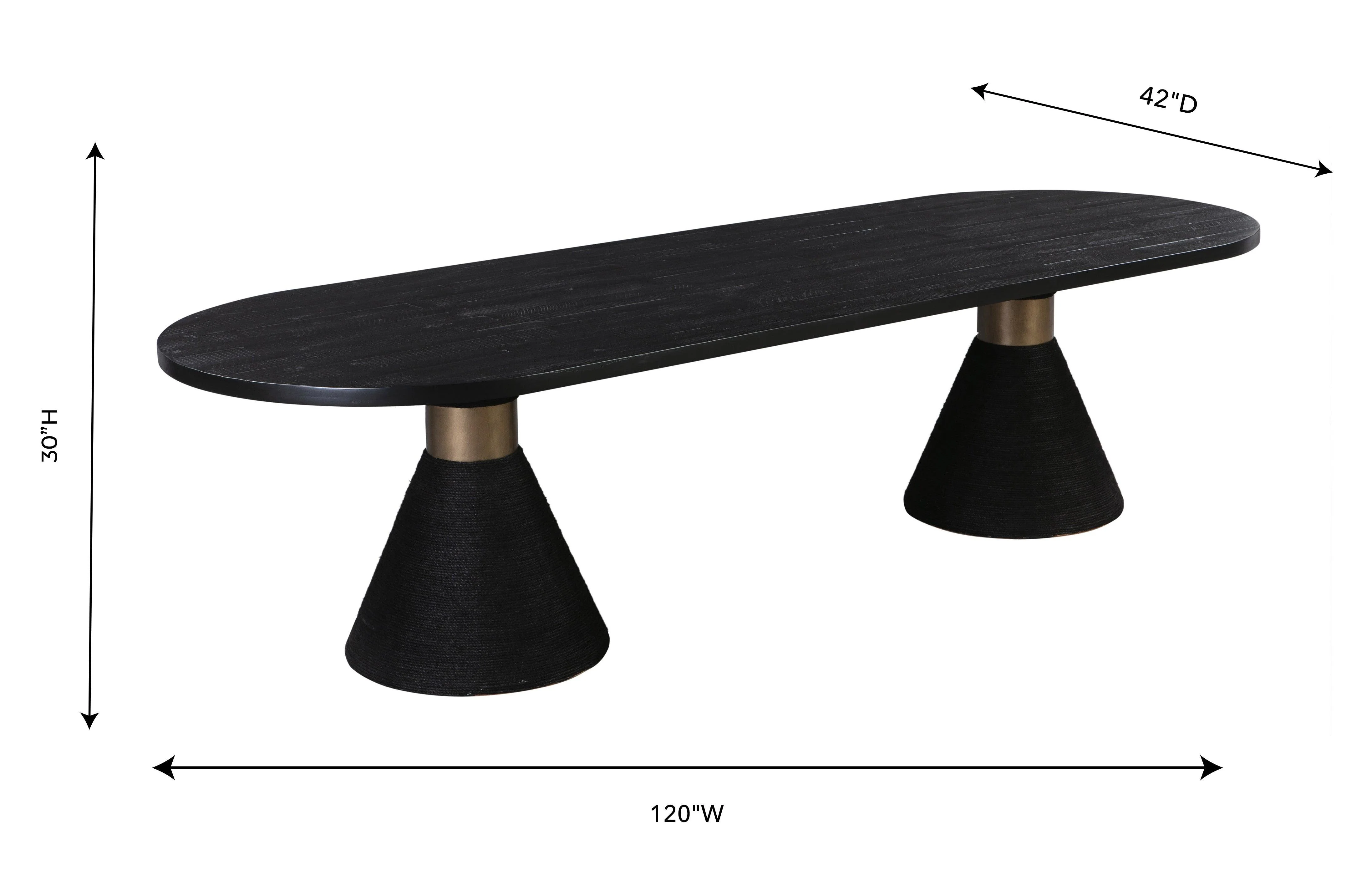 Rishi Black Rope Oval Table - Frankwebs