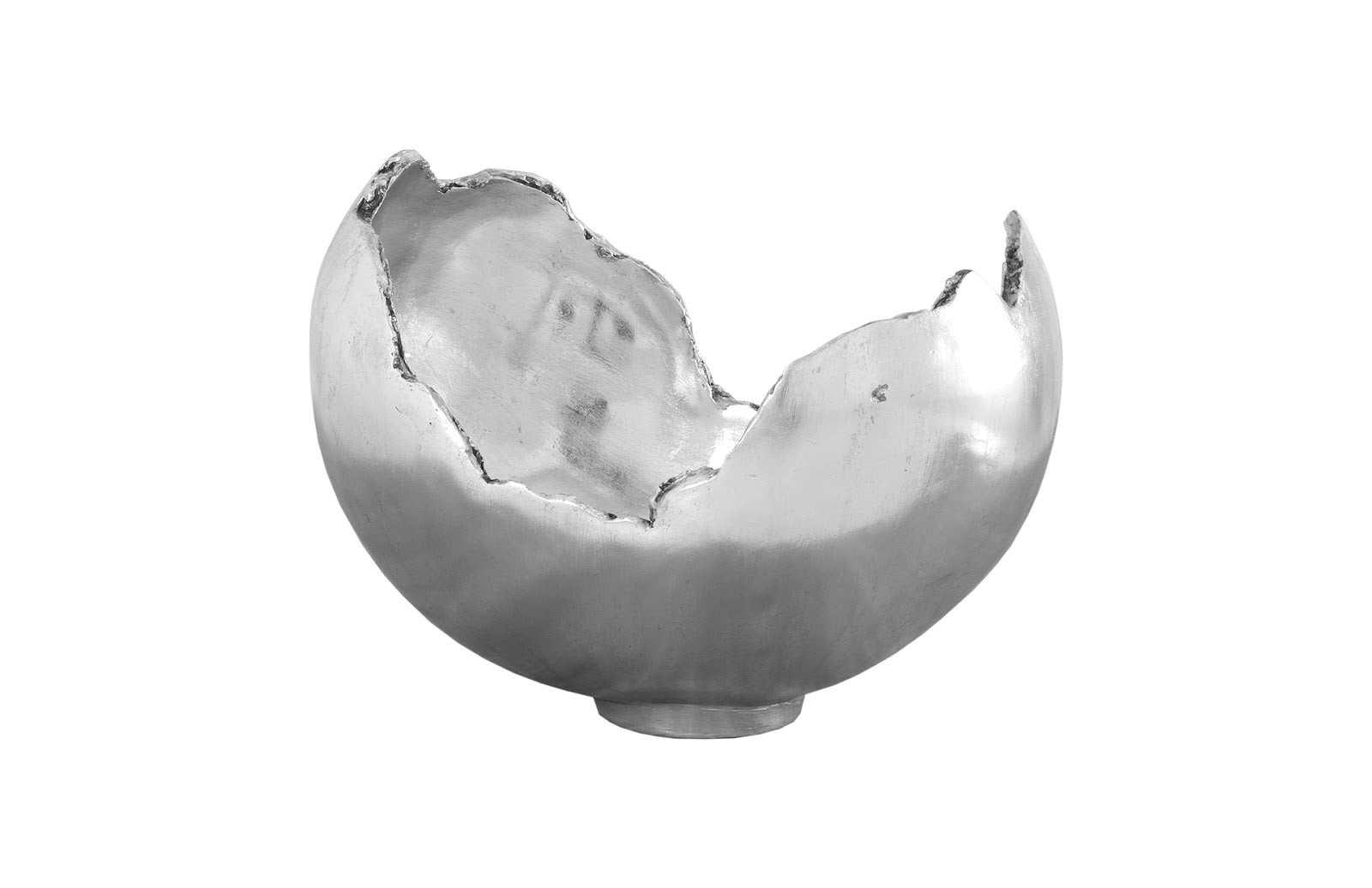 Burled Bowl, Resin, Silver Leaf Finish - Frankwebs