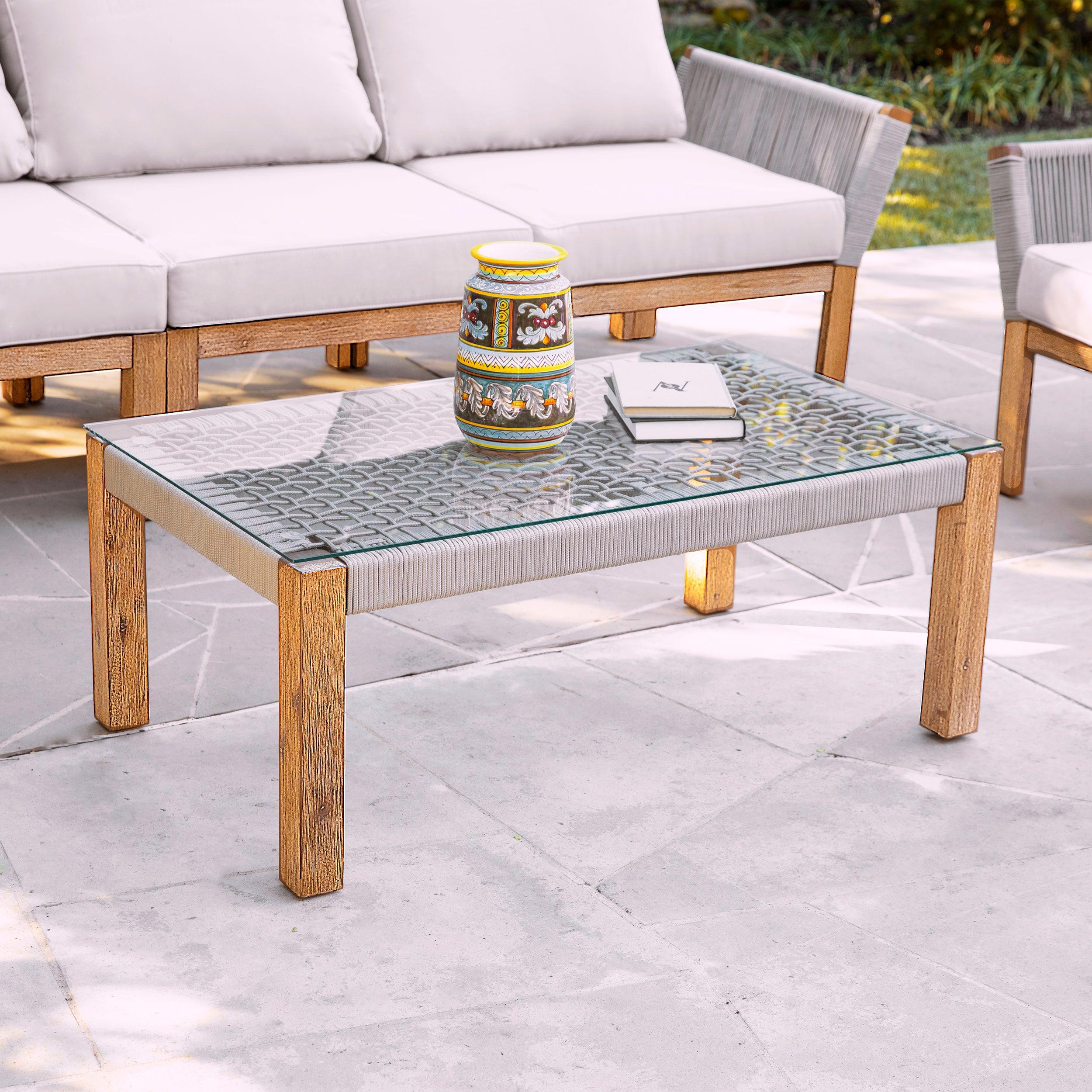 Brendina Outdoor Glass-Top Cocktail Table - Frankwebs