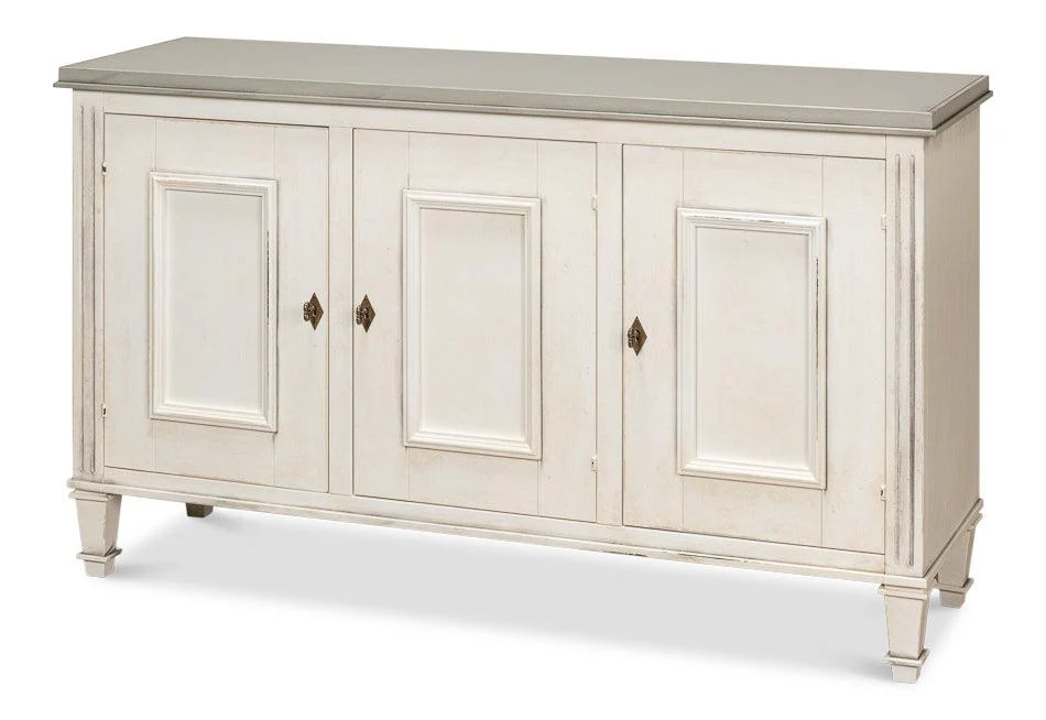 Louis Xvi Buffet White/White Gray Quartz - Frankwebs