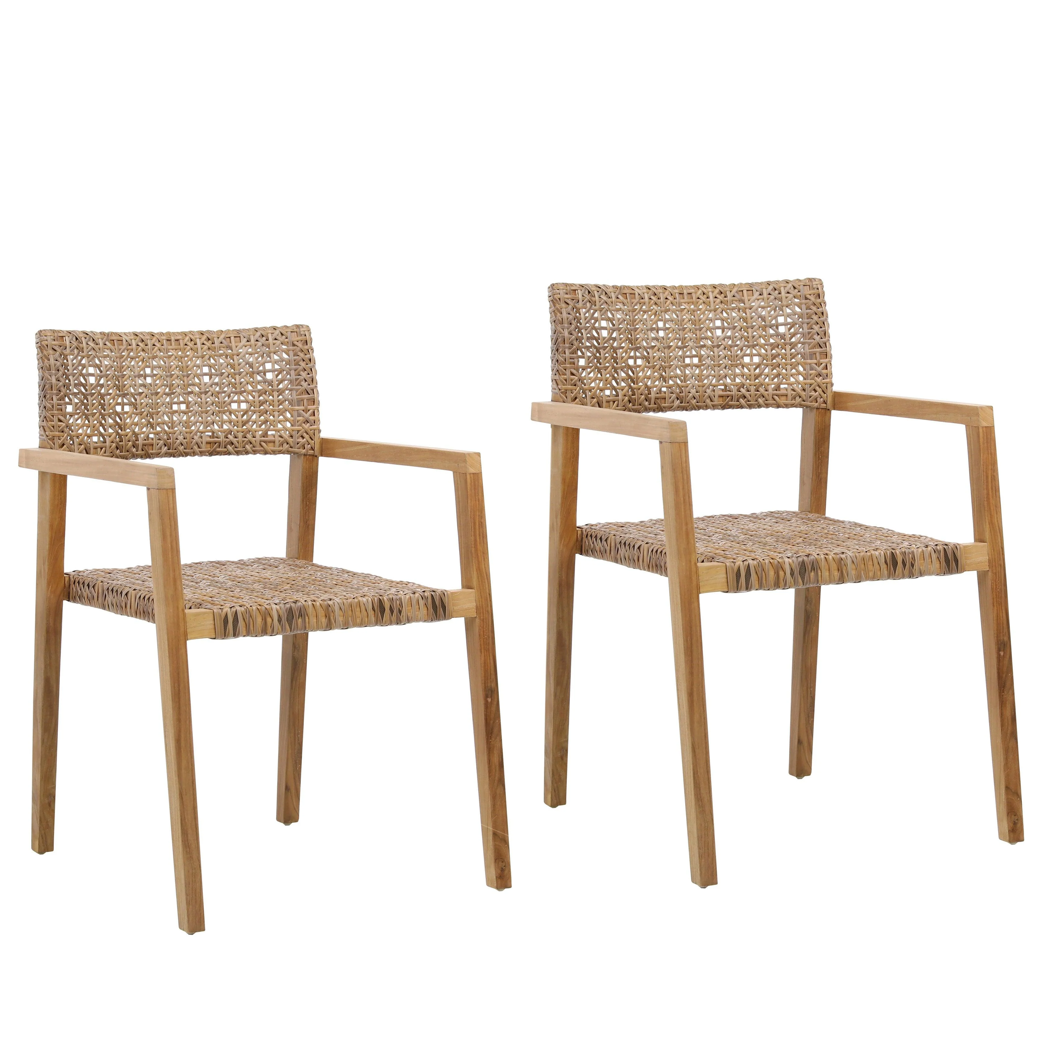 Chairet Deeta Outdoor Dining Chair Set of 2 Brown - Frankwebs