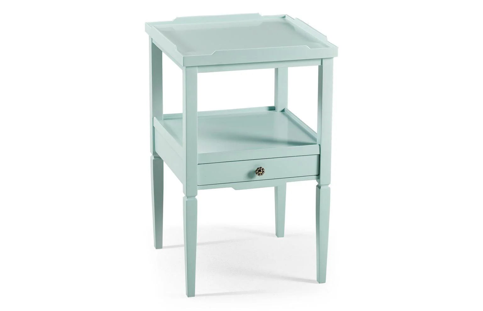 Reimagined Remanence Small Blue Square Table with Drawer - Frankwebs