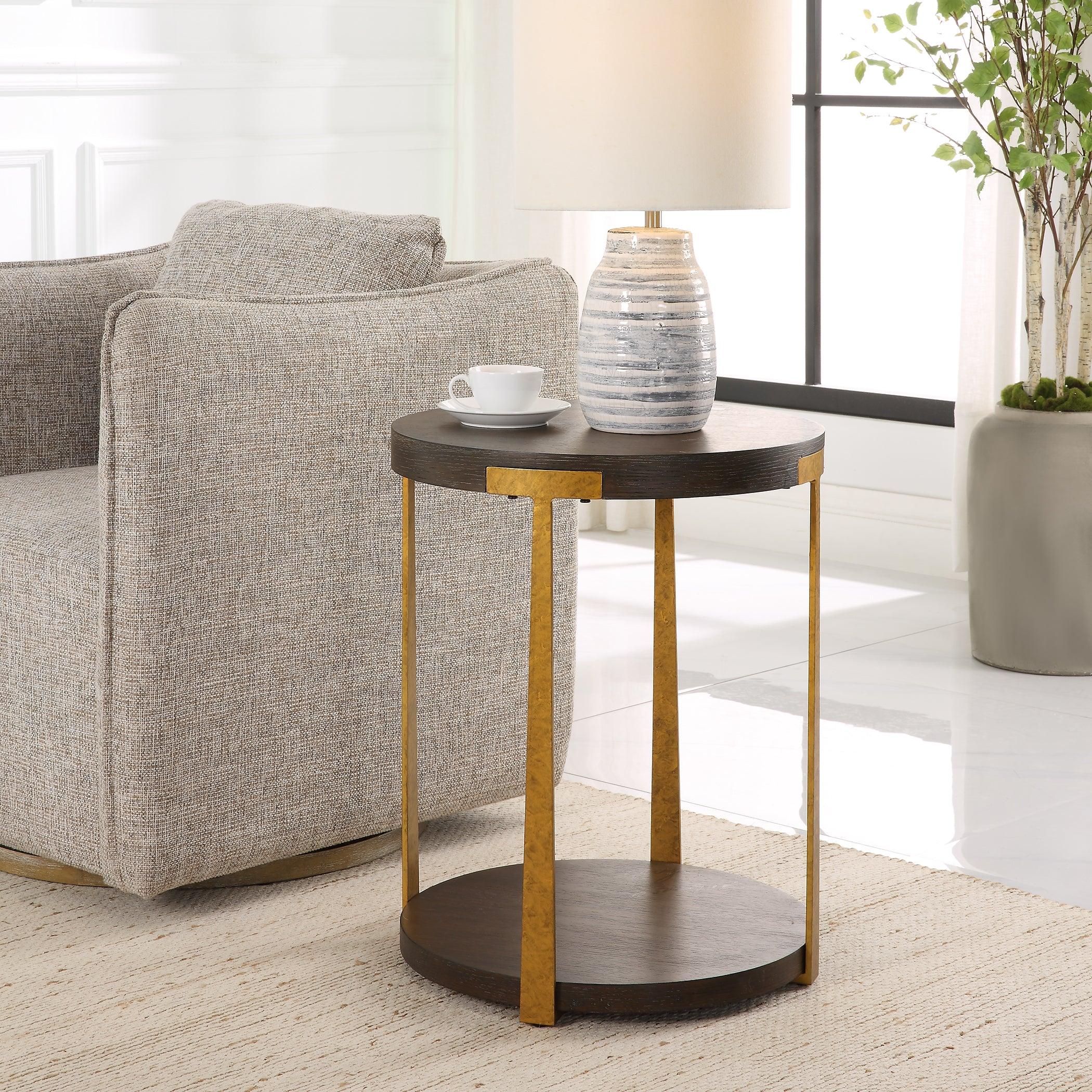 Palisade Round Wood Side Table - Frankwebs