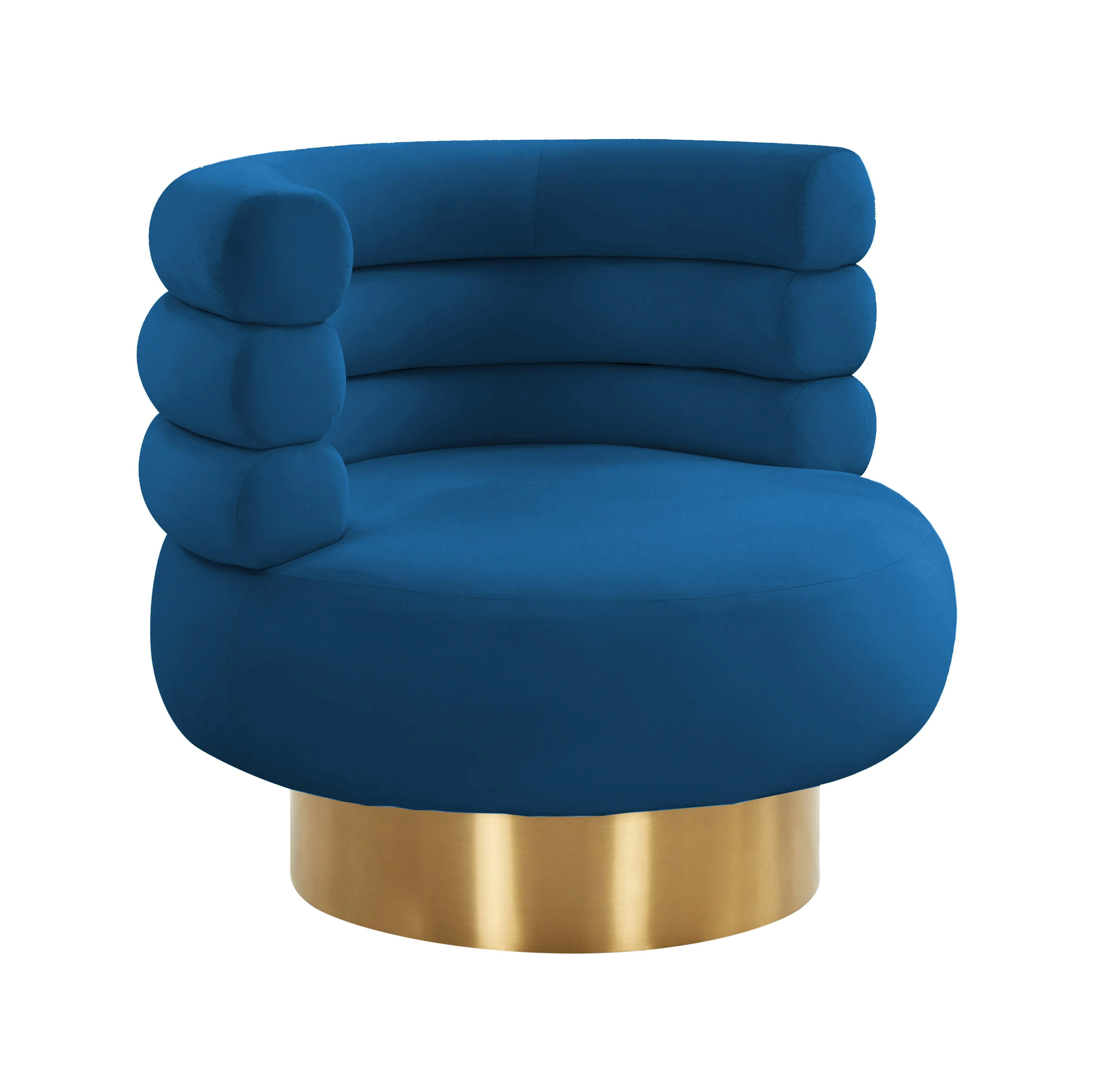 Naomi Navy Velvet Swivel Chair - Frankwebs