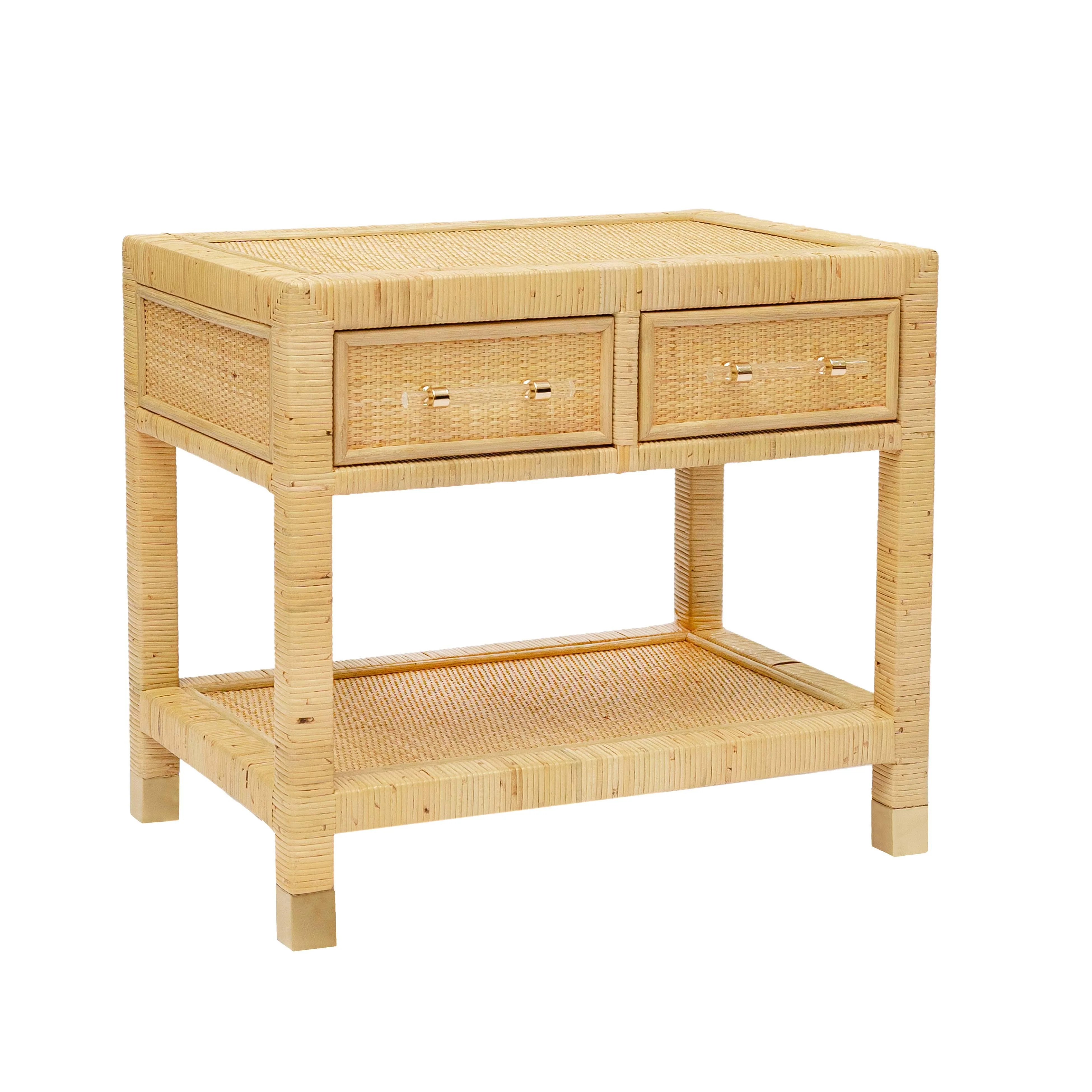 Amara Natural Rattan Nightstand - Frankwebs