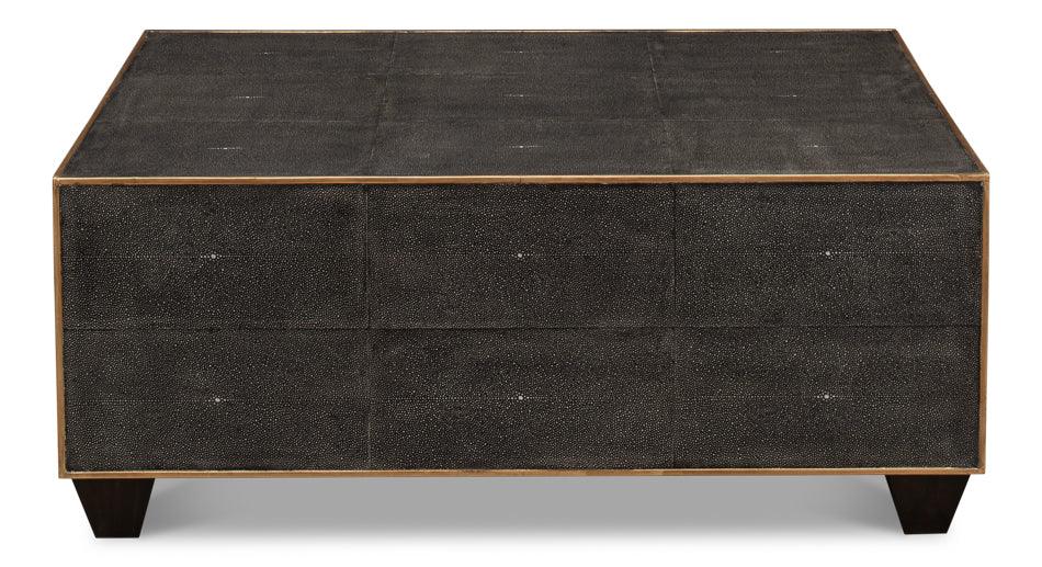 Grey Leather Shagreen Cocktail Table - Frankwebs