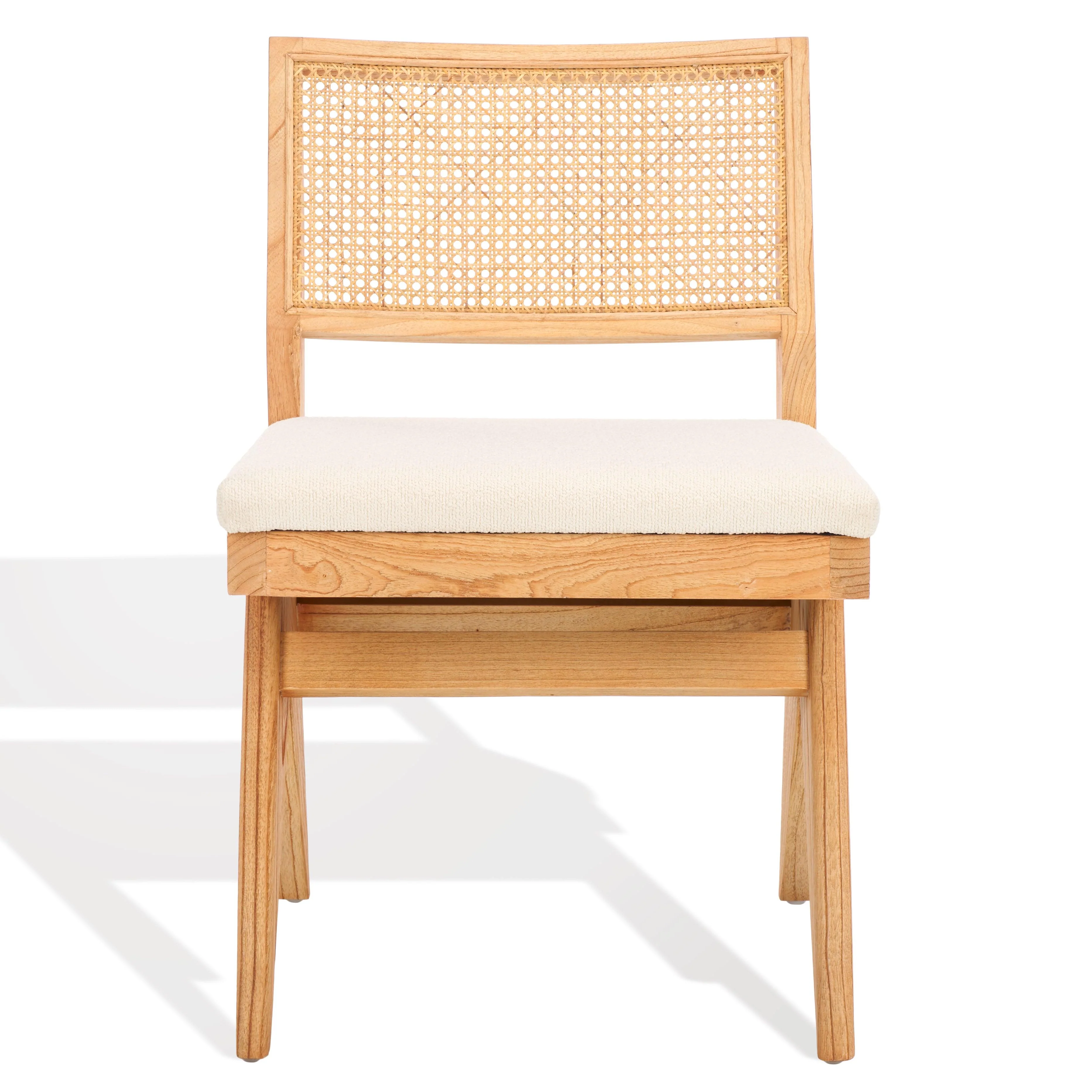 JAQUELINE BOUCLE AND RATTAN BACK DINING CHAIR - Frankwebs