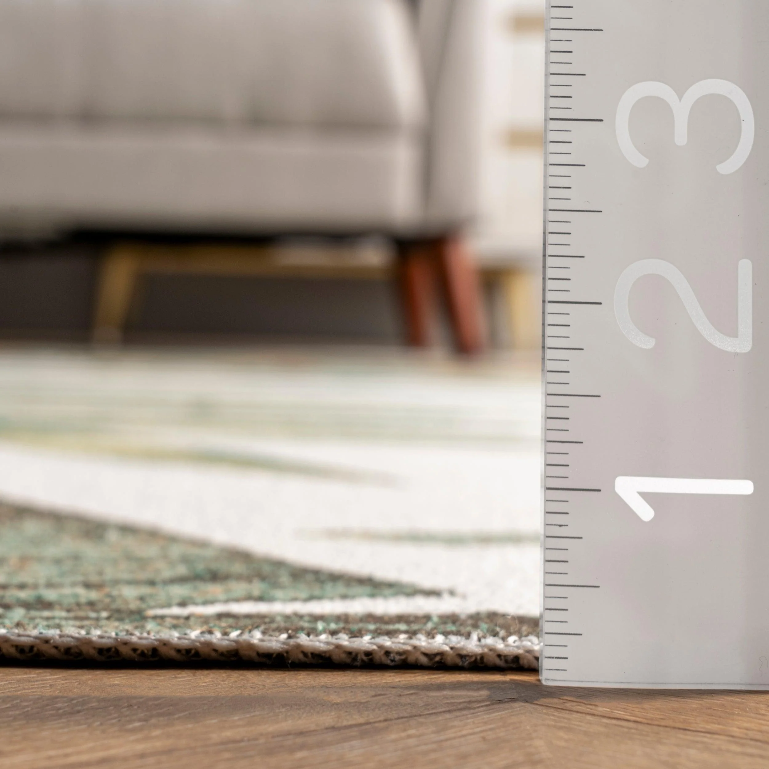 Elen Machine Washable Natural Leaves Area Rug - Frankwebs