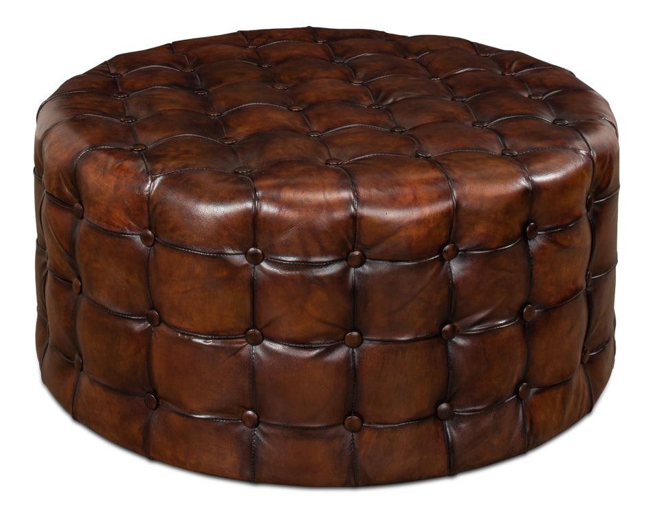 Leather Tufted Ottoman - Frankwebs