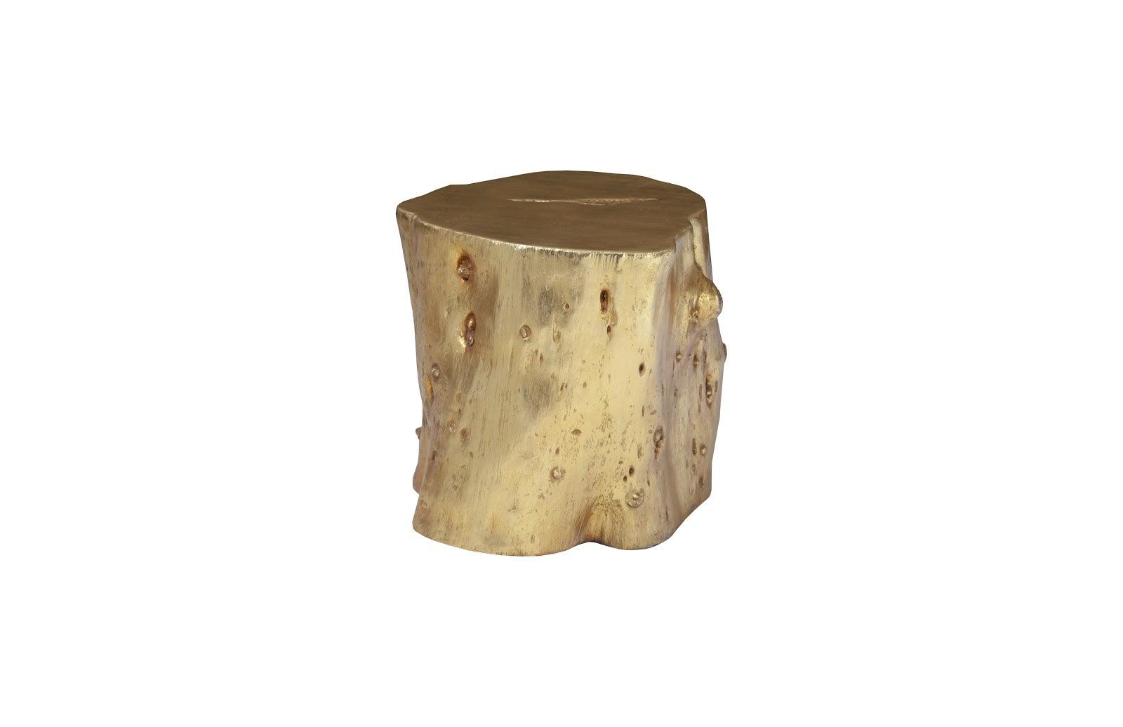 Log Stool, Gold Leaf, LG - Frankwebs