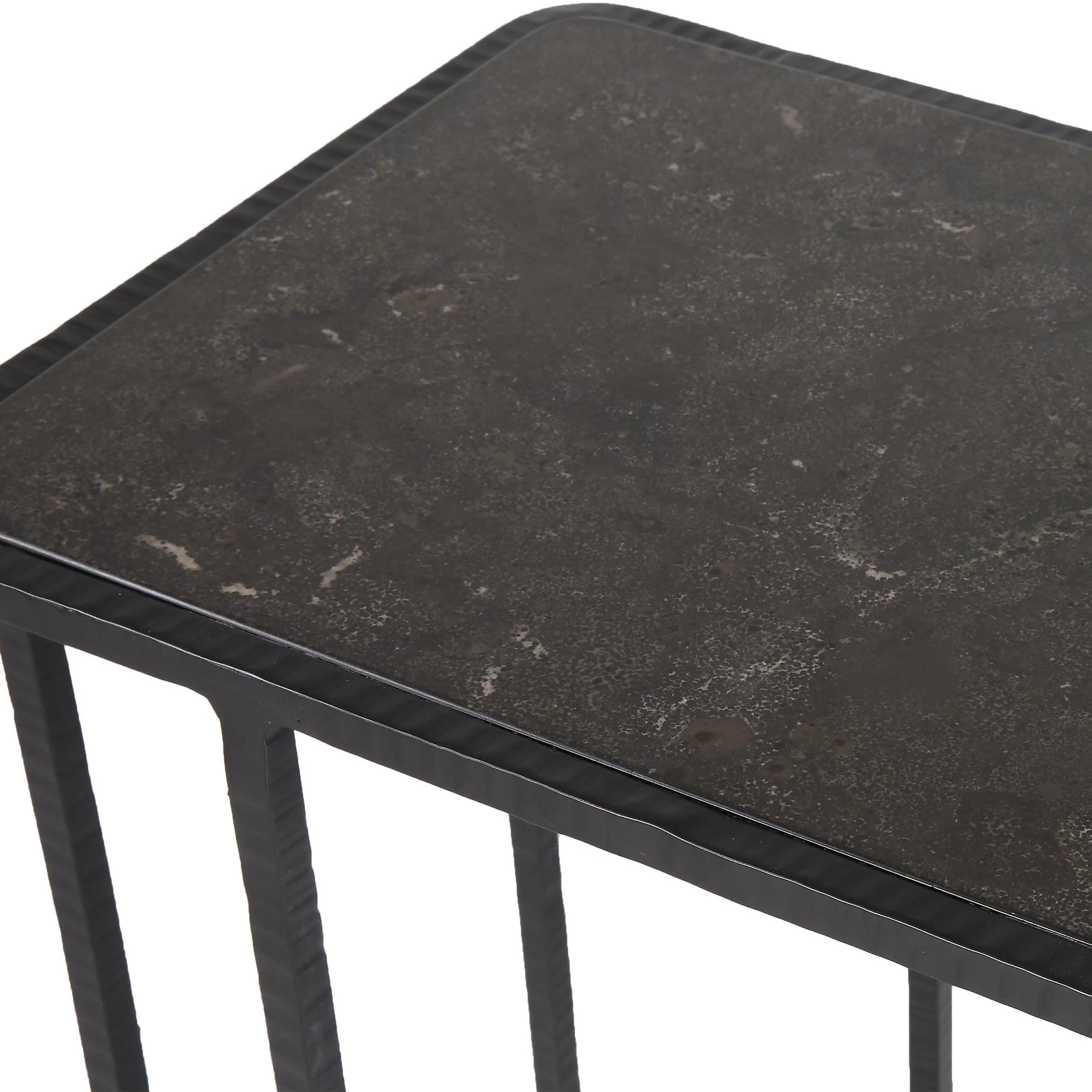 Cavern Stone & Iron Accent Table - Frankwebs