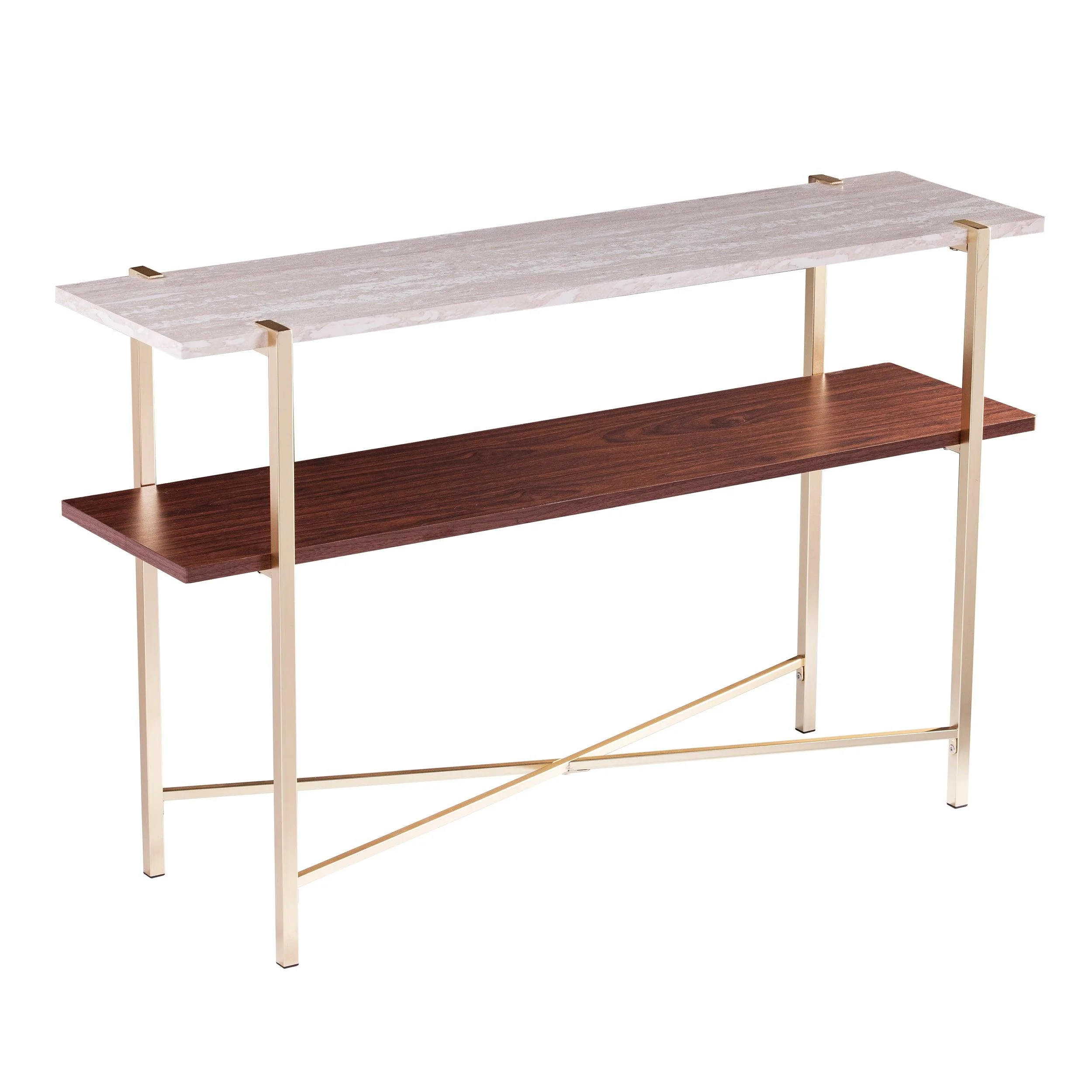 Ardmillan Faux Marble Console Table w/ Storage - Frankwebs