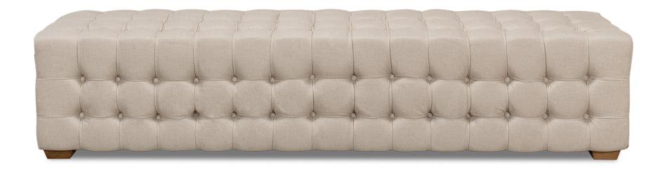 Beam Bench - Tufted Beige Linen - Frankwebs
