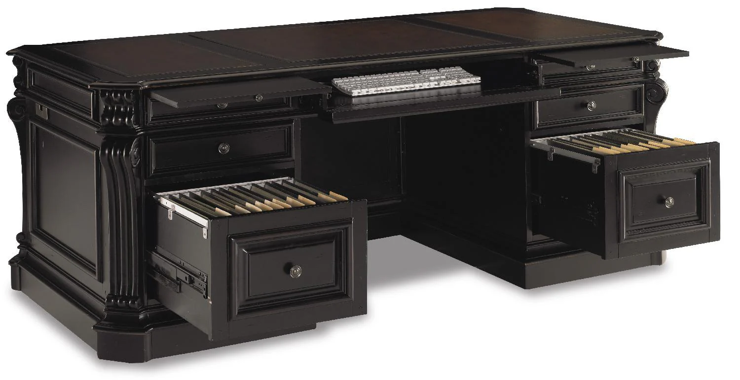 Telluride 76'' Executive Desk withLeather Panels - Frankwebs