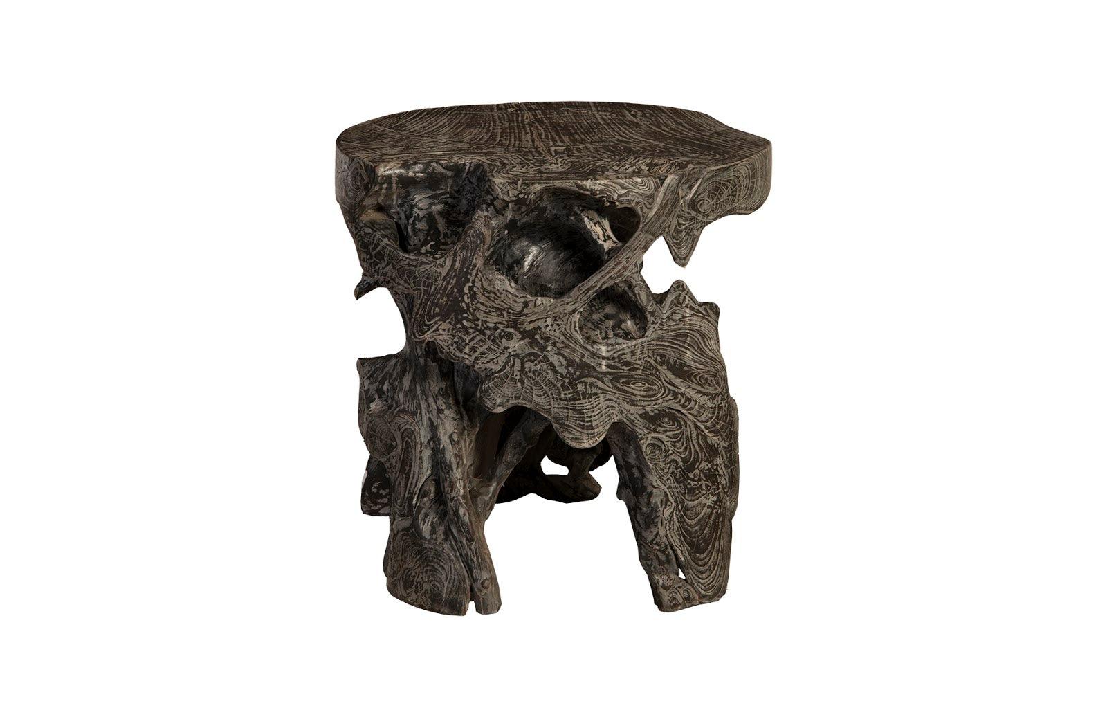 Side Table Black Wash, Round - Frankwebs