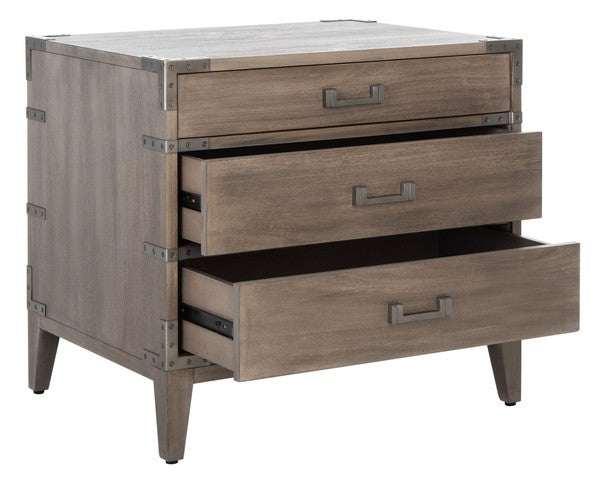 NISHA 3 DRAWER WOOD NIGHTSTAND - Frankwebs