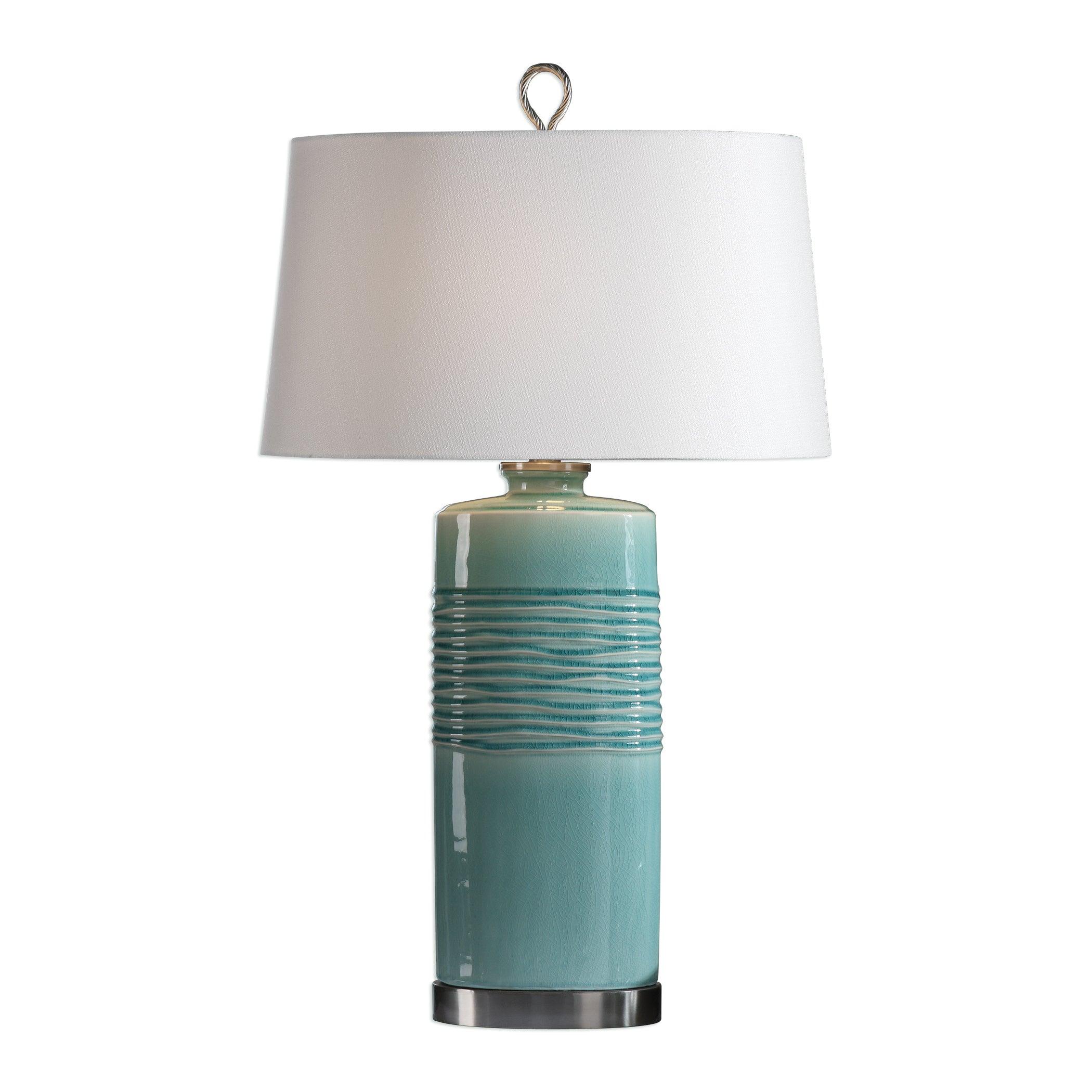 RILA DISTRESSED TEAL TABLE LAMP - Frankwebs