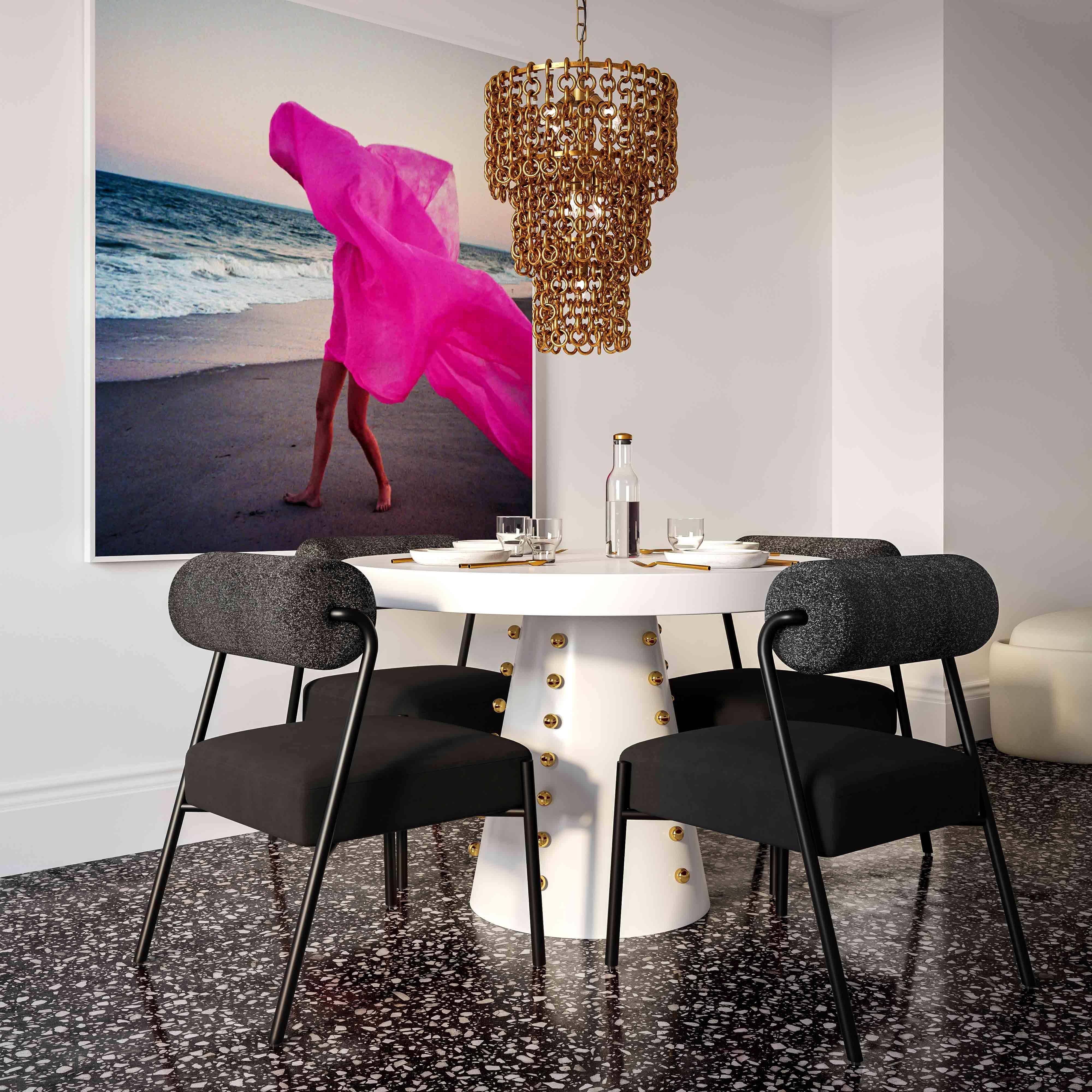 Jolene Black Velvet Dining Chair - Set of 2 - Frankwebs