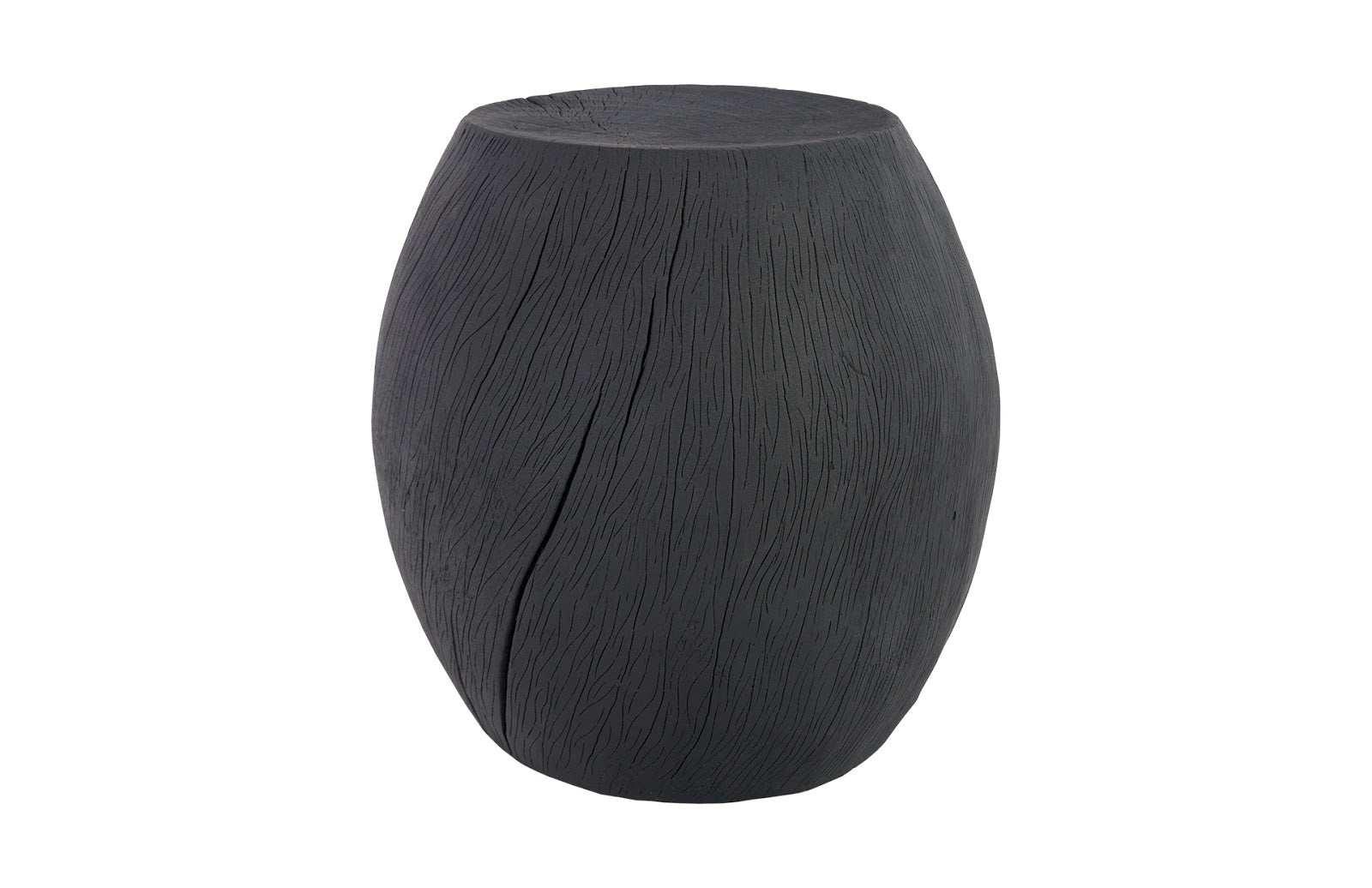 Drum Stool, Resin, Charred - Frankwebs
