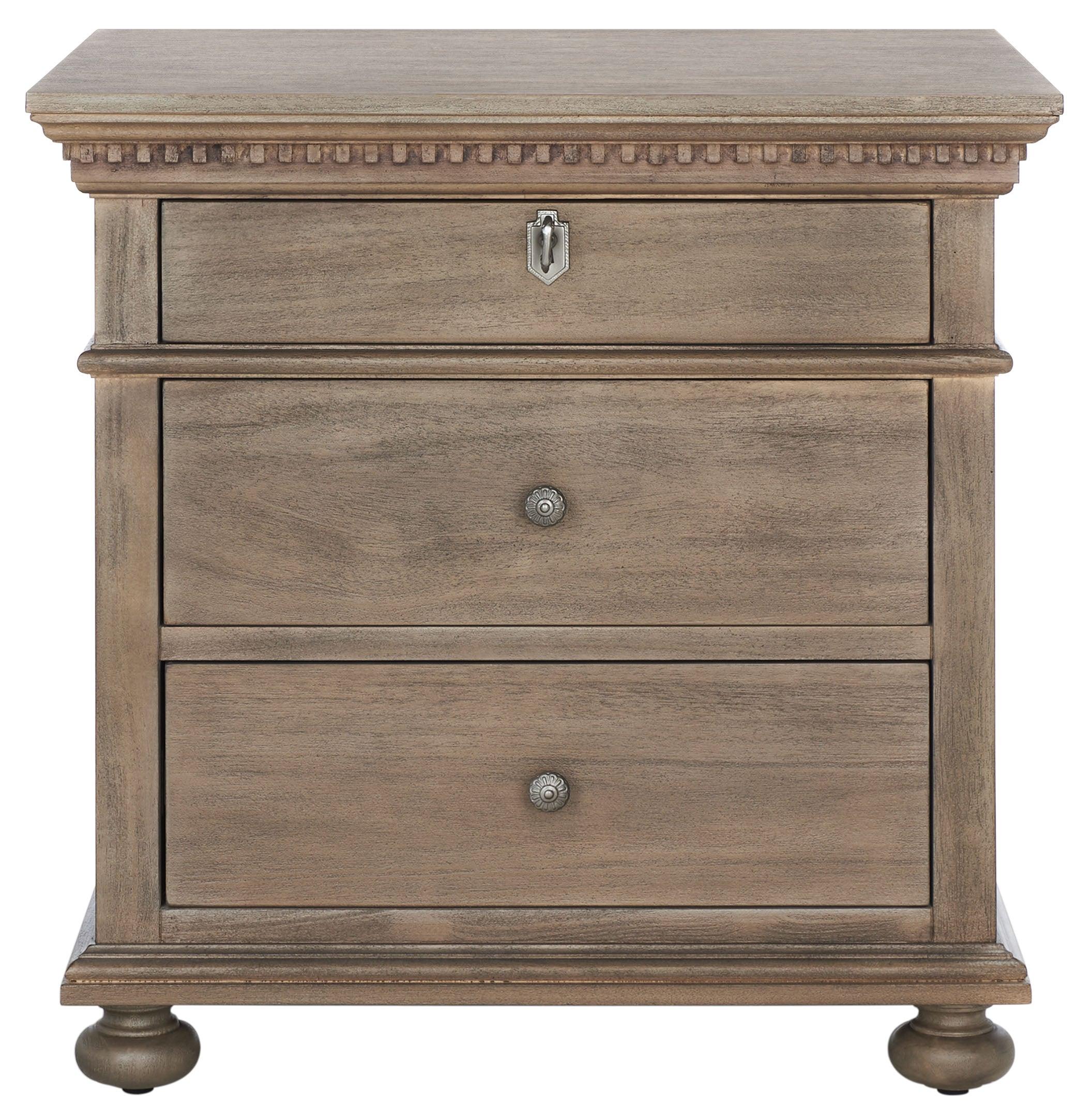 ALLISYN 3 DRAWER WOOD NIGHTSTAND - Frankwebs