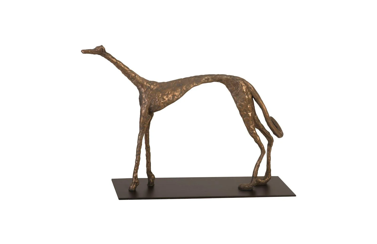 Greyhound on Black Metal Base, Resin, Bronze Finish - Frankwebs
