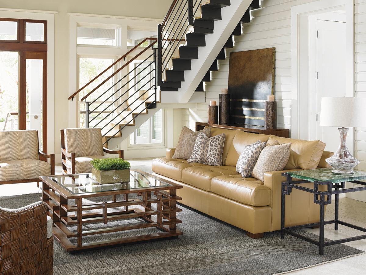 Island Fusion Hermes Reef Glass Top End Table - Frankwebs