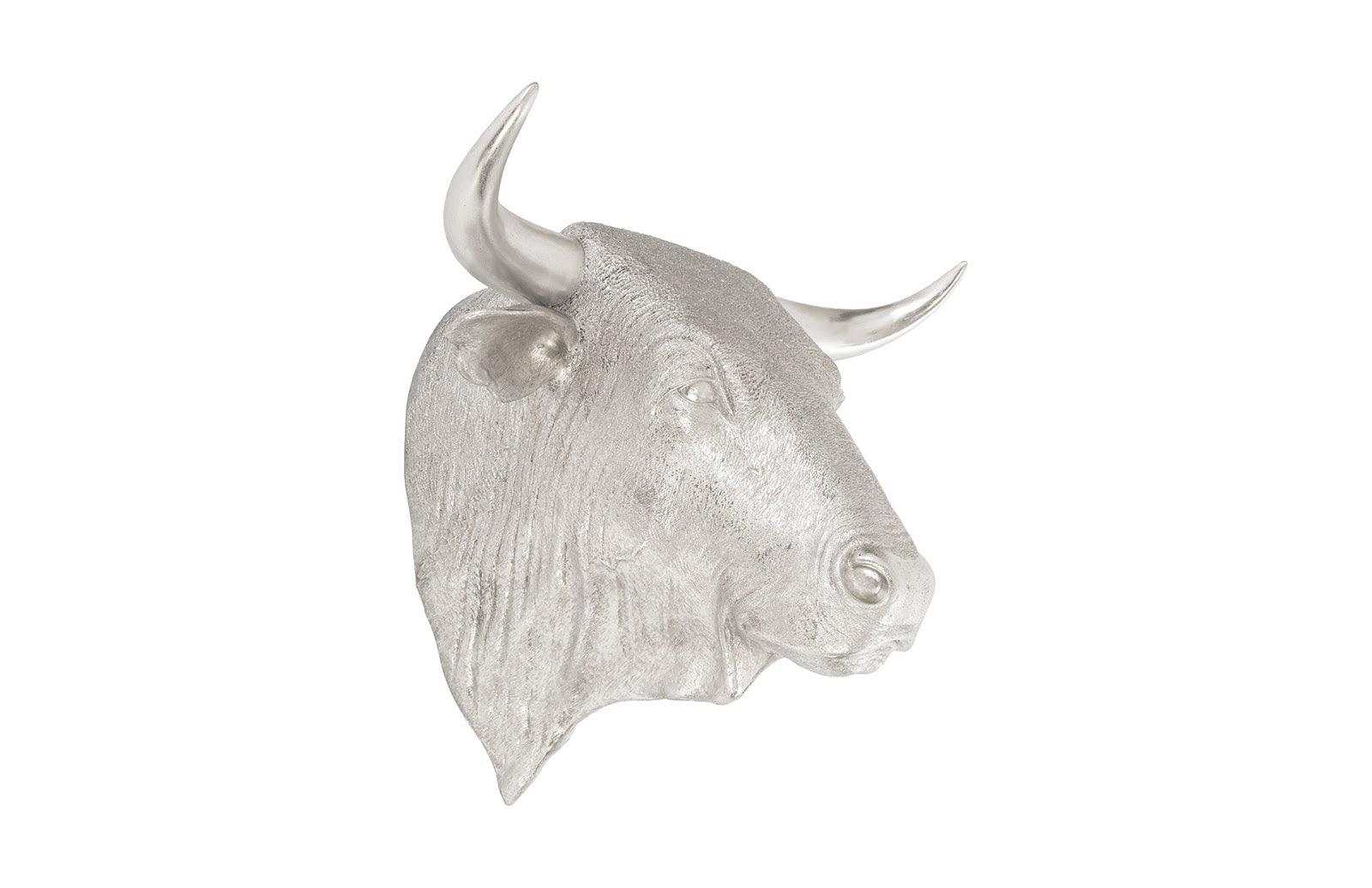 Spanish Fighting Bull Wall Art, Resin, Silver Leaf - Frankwebs