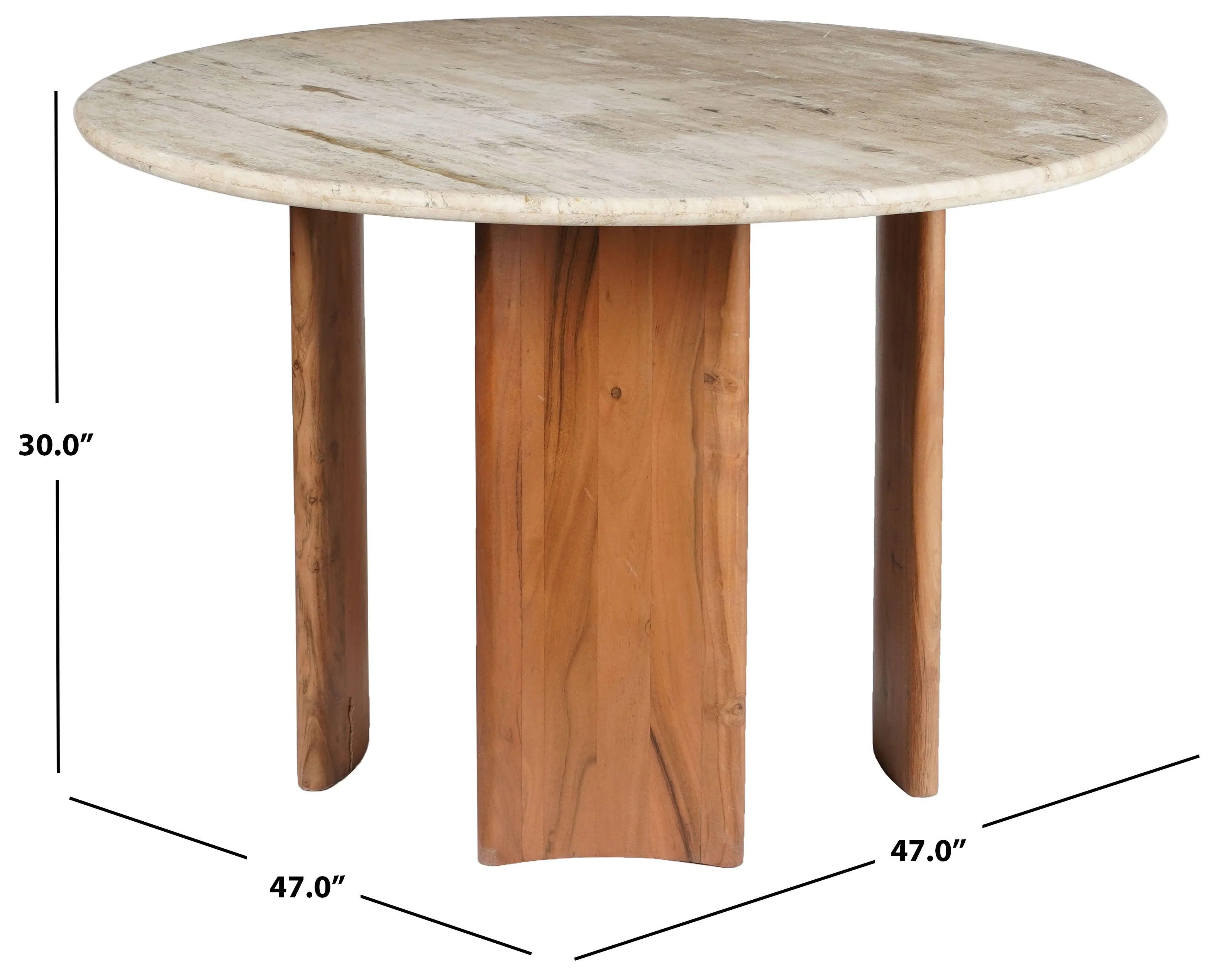 TRINSLY TRAVERTINE TOP DINING TABLE - Frankwebs
