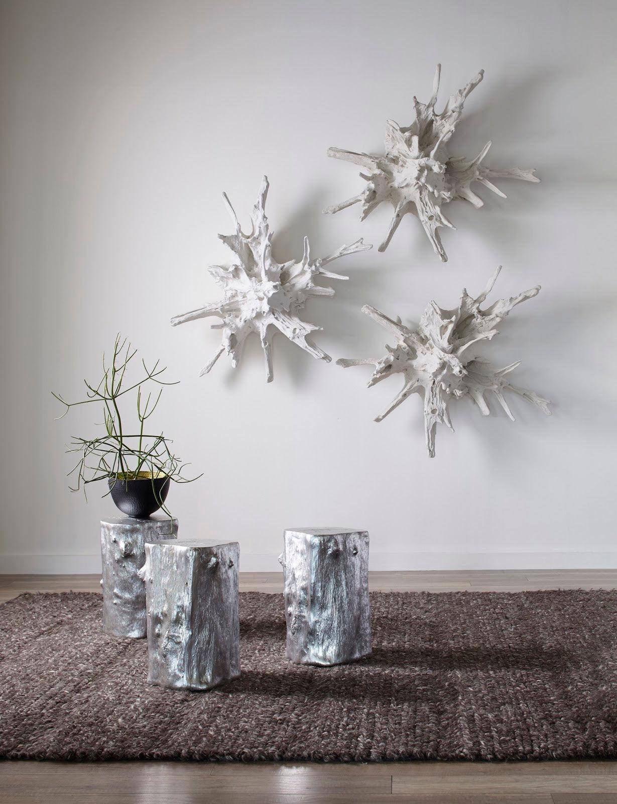 Log Stool, Silver Leaf, SM - Frankwebs