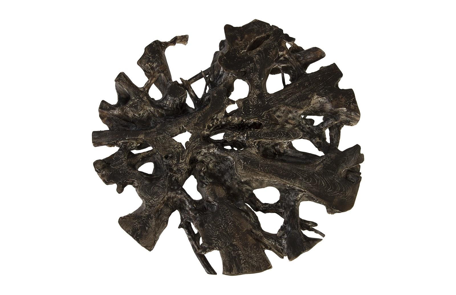 Round Top Coffee Table, Black Wash Finish - Frankwebs