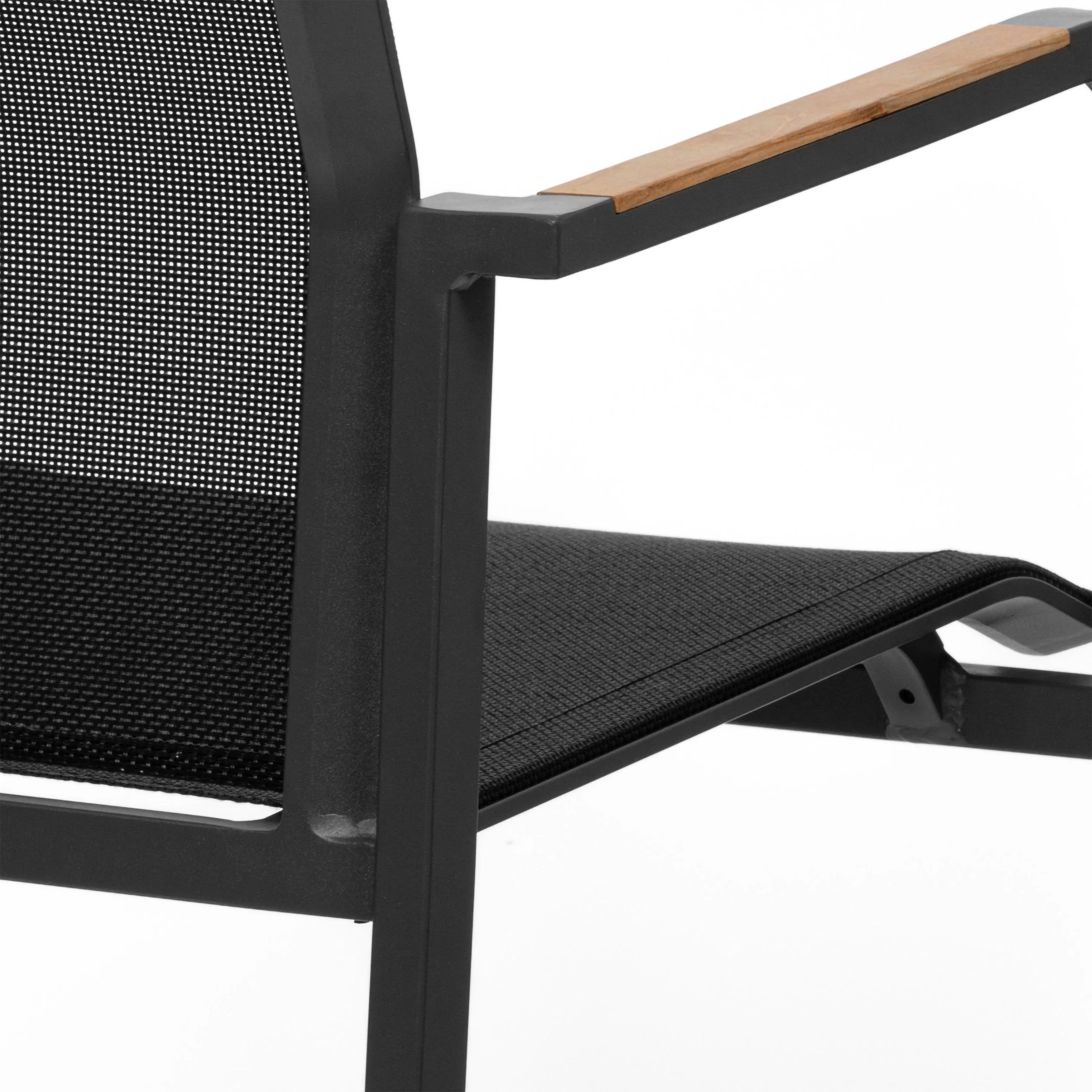 Tristan Armchair in Black Mesh with Anthracite Frame - Set of 2 - Frankwebs