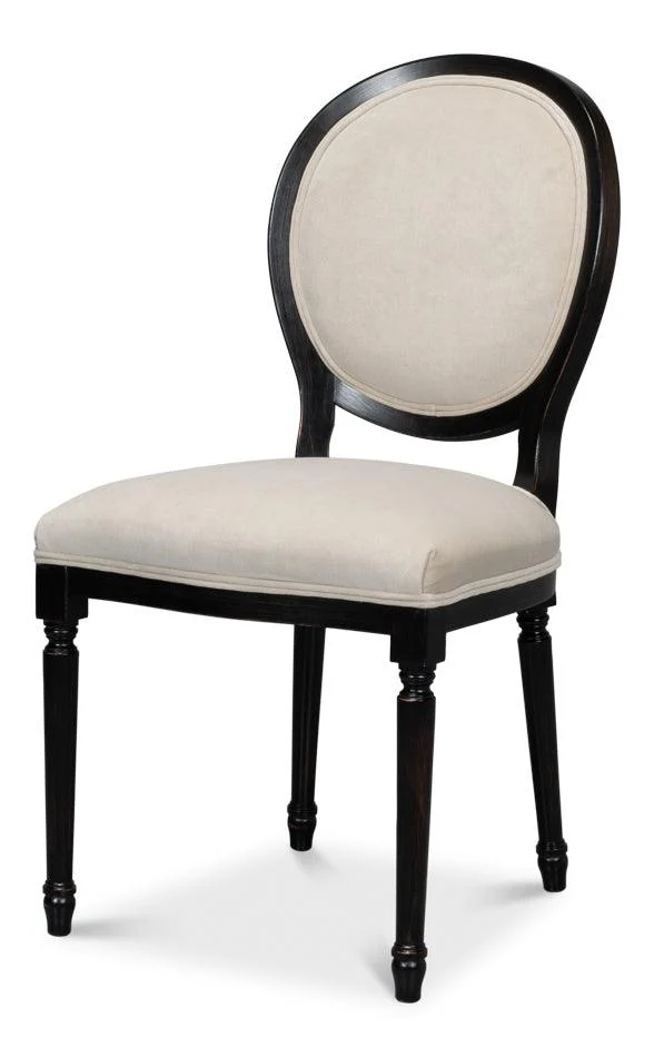 Round Back Side Chair Nero Banks Organza - Set of 2 - Frankwebs