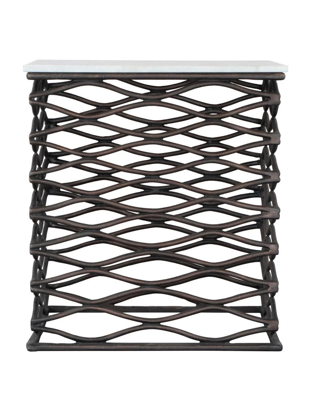 Duke Side Table White & Antique Black - Frankwebs