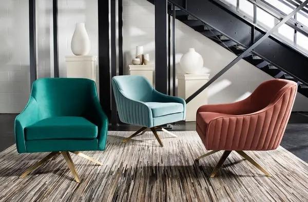 LEYLA SWIVEL VELVET CHAIR - Frankwebs