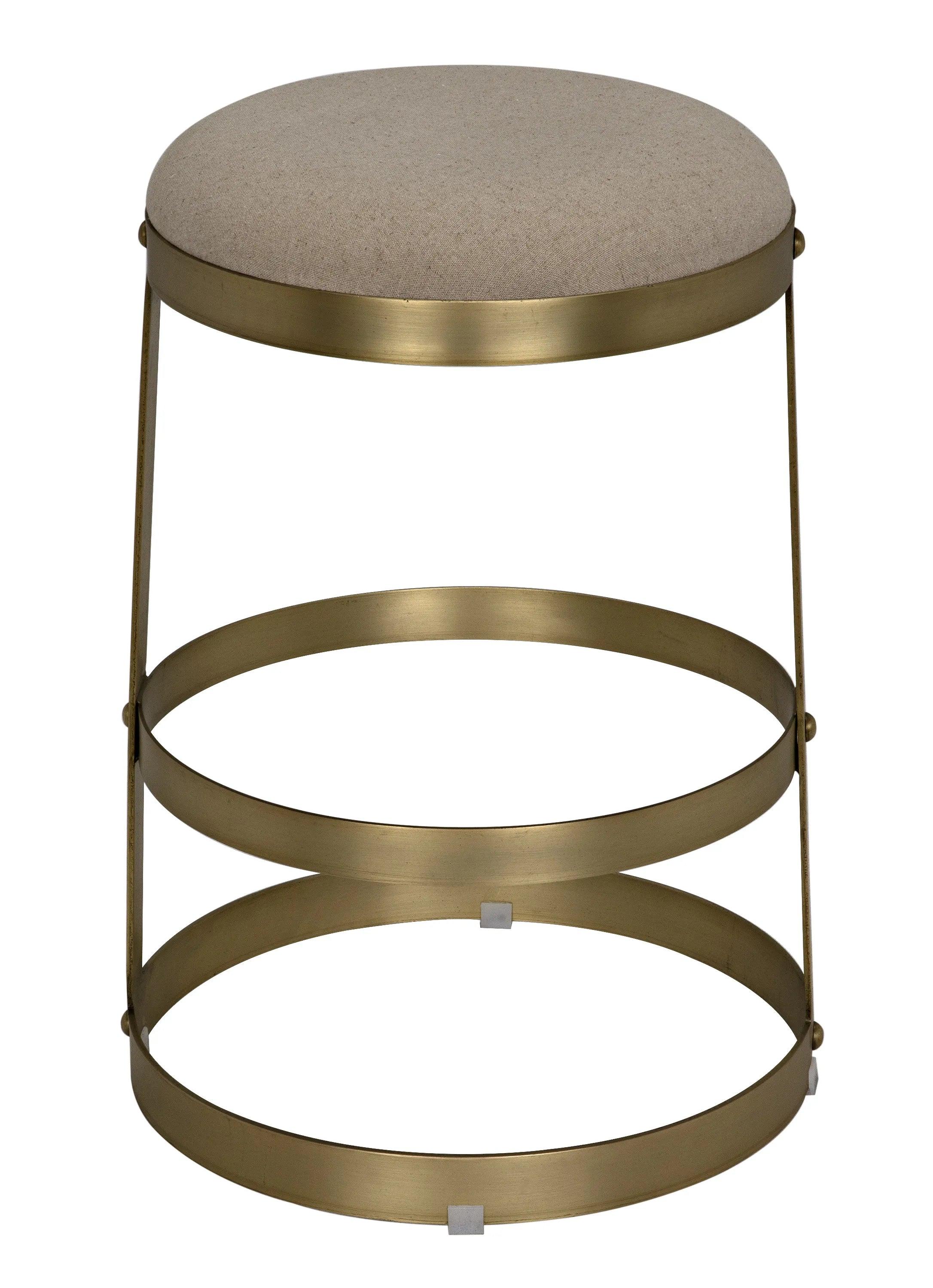 Dior Counter Stool, Metal with Brass Finish - Frankwebs