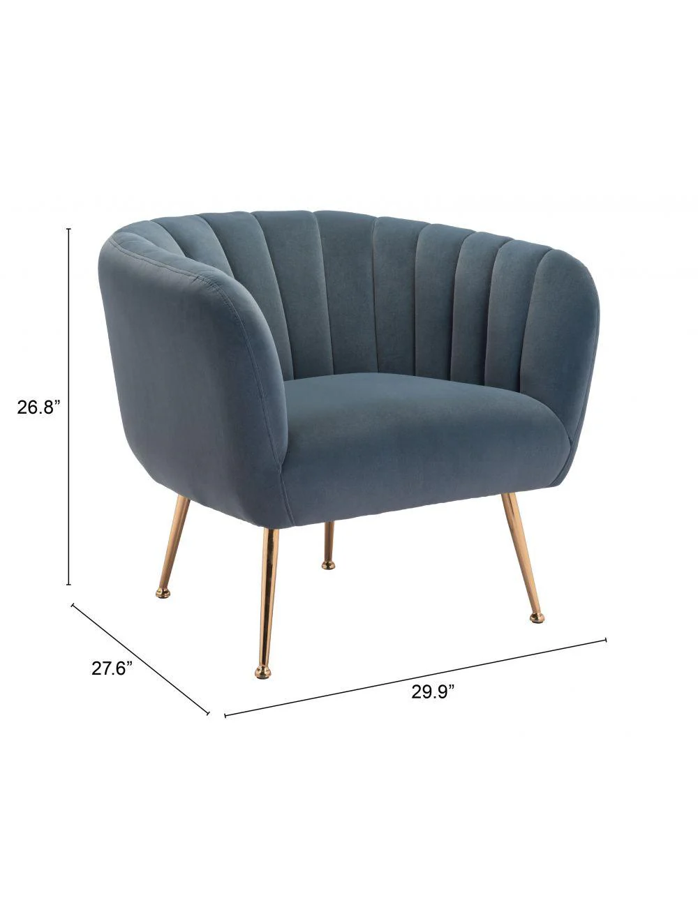 Deco Accent Chair Gray & Gold - Frankwebs