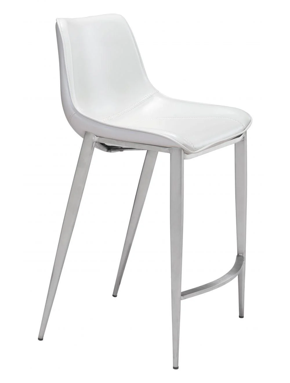 Magnus Counter Chair (Set of 2) White & Silver - Frankwebs
