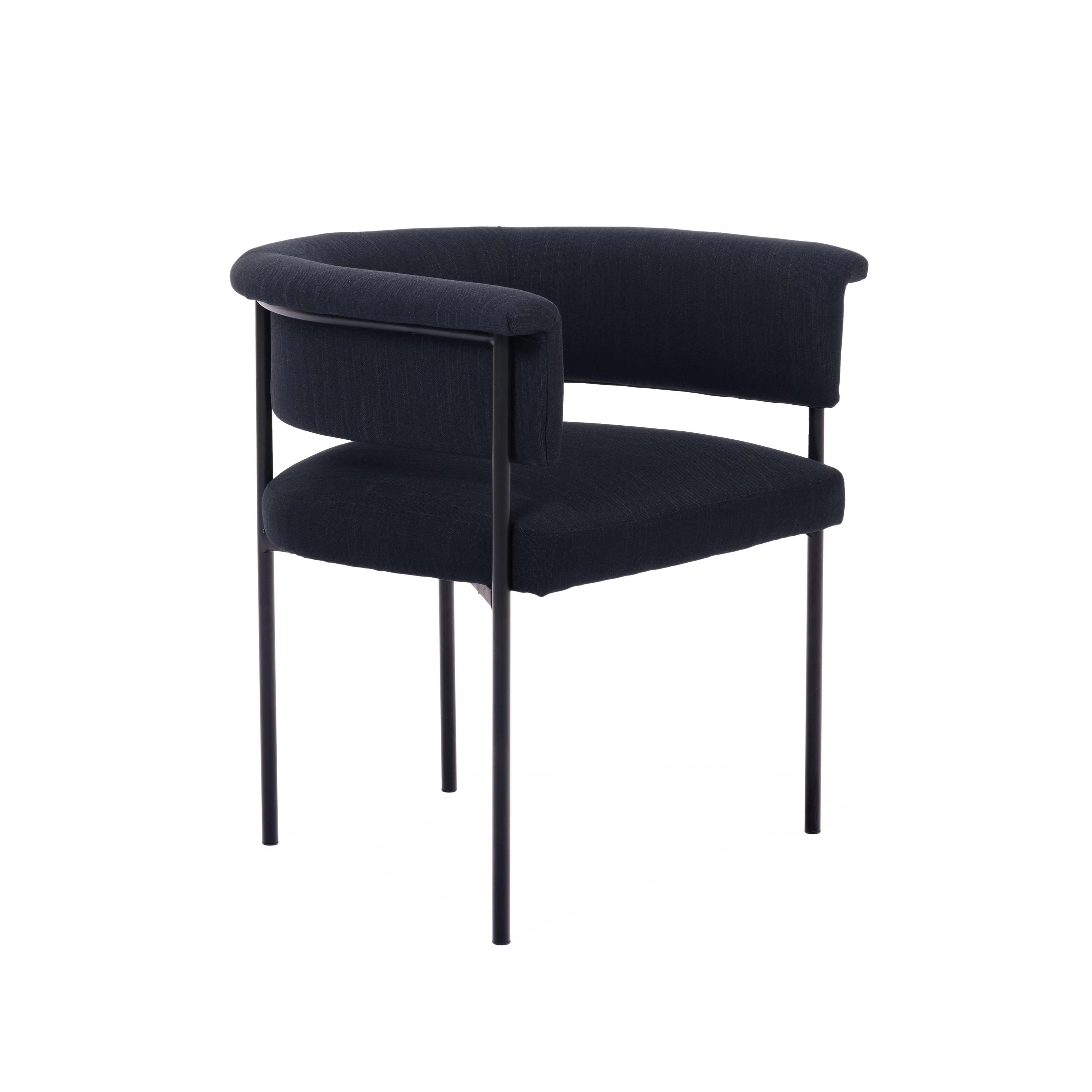 Taylor Black Performance Linen Dining Chair - Frankwebs