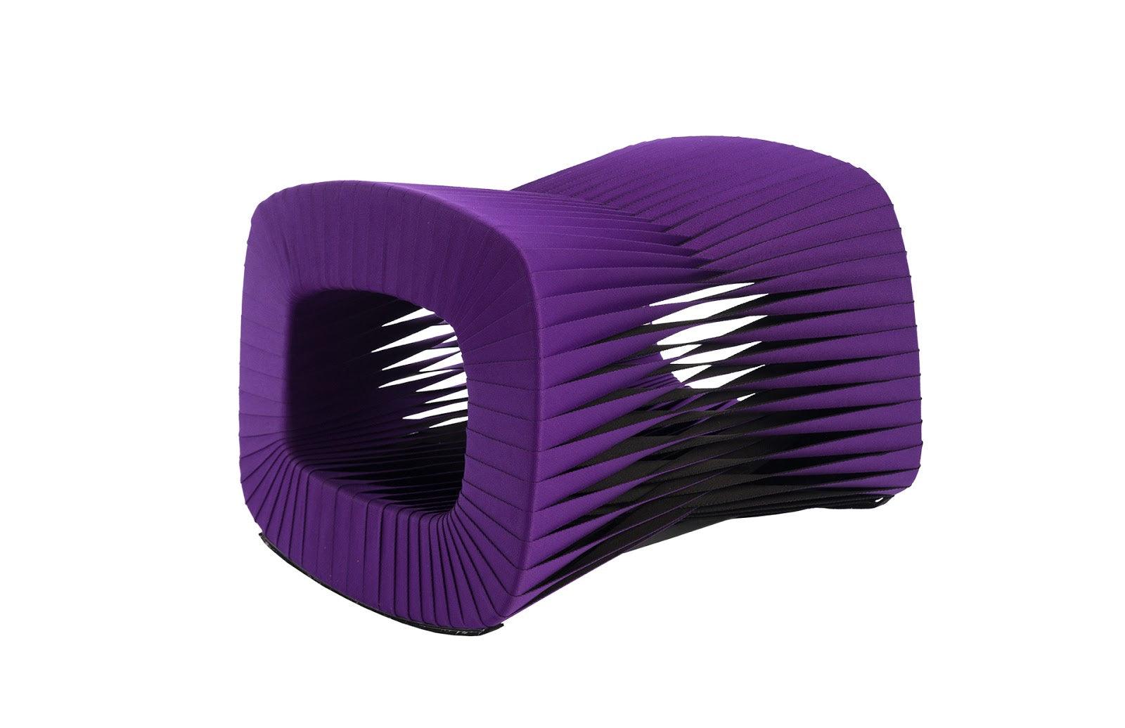 Seat Belt Ottoman, Purple - Frankwebs