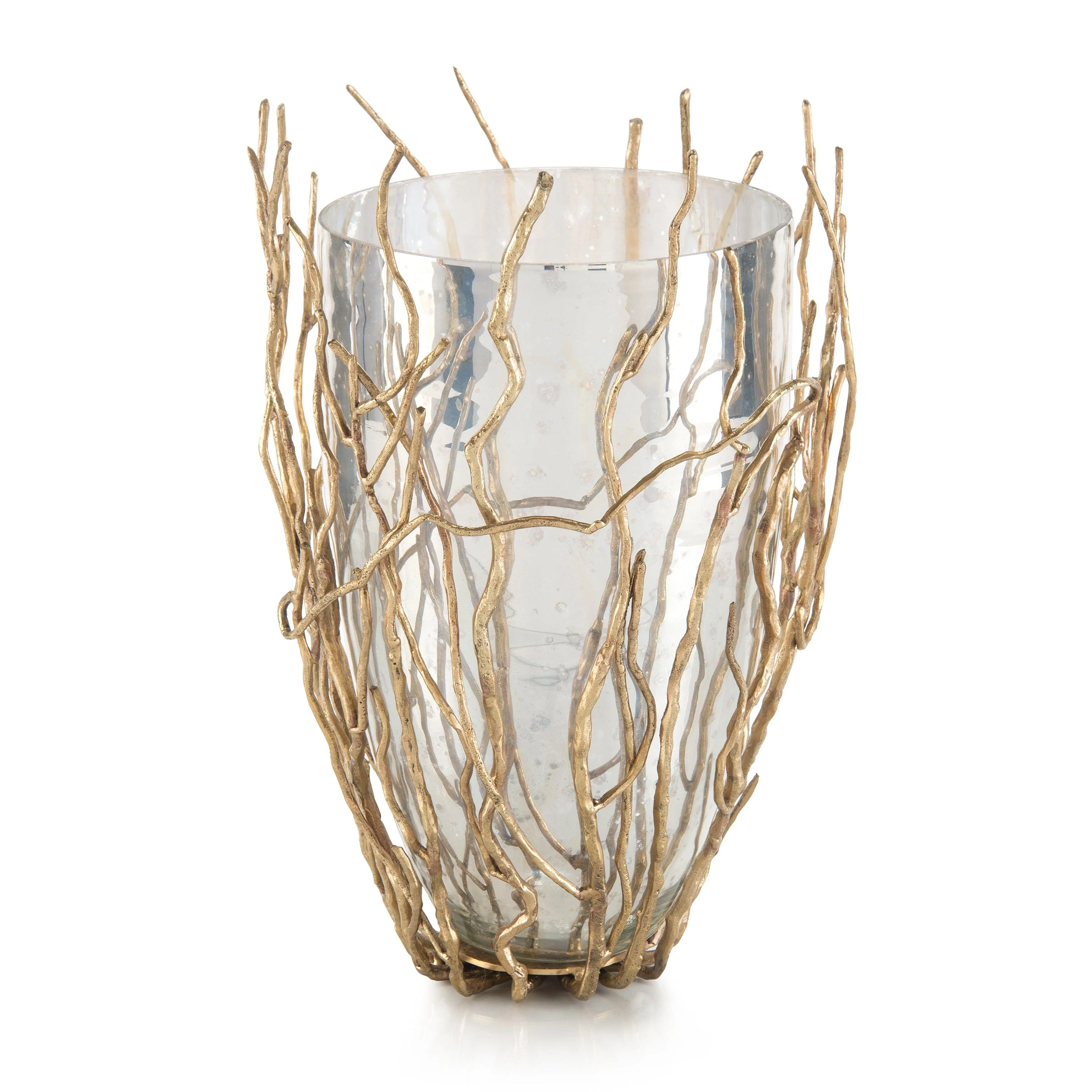 Sapling-Encased Silvered Glass Vase - Frankwebs