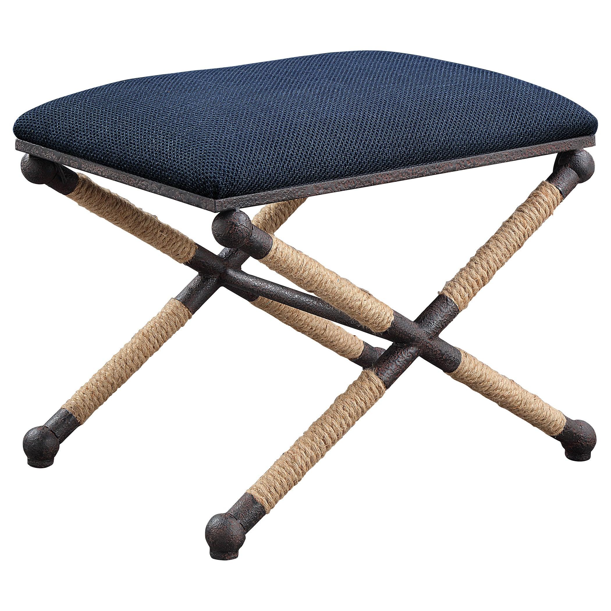 Firth Small Navy Fabric Bench - Frankwebs