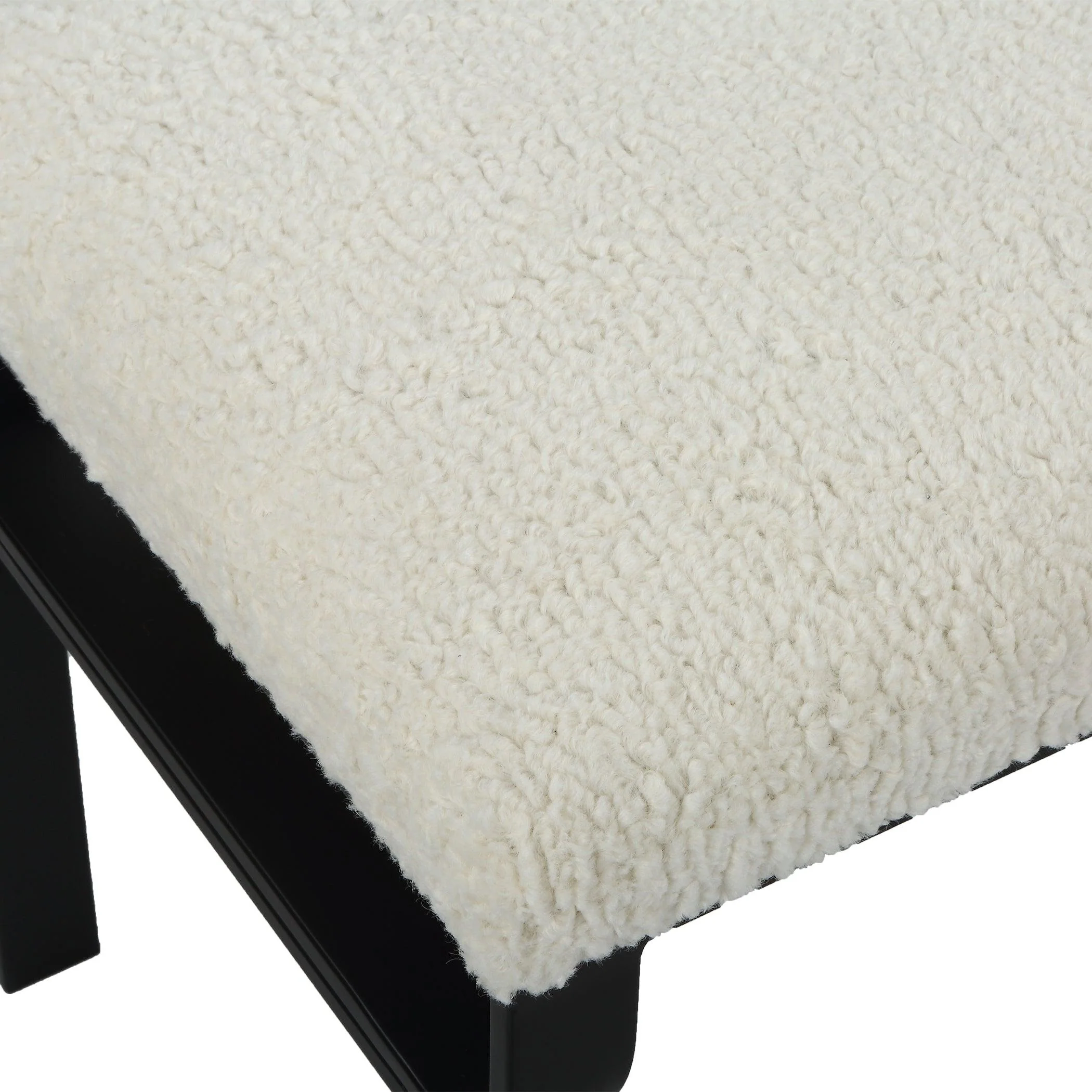 Diverge White Shearling Small Bench - Frankwebs
