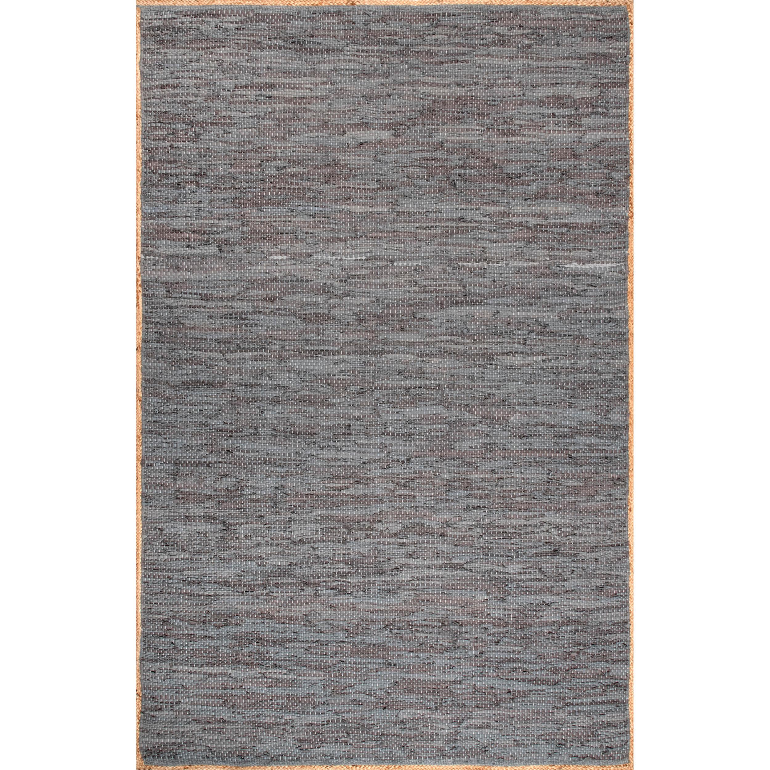 Sabby Hand Woven Leather Flatweave Area Rug - Frankwebs