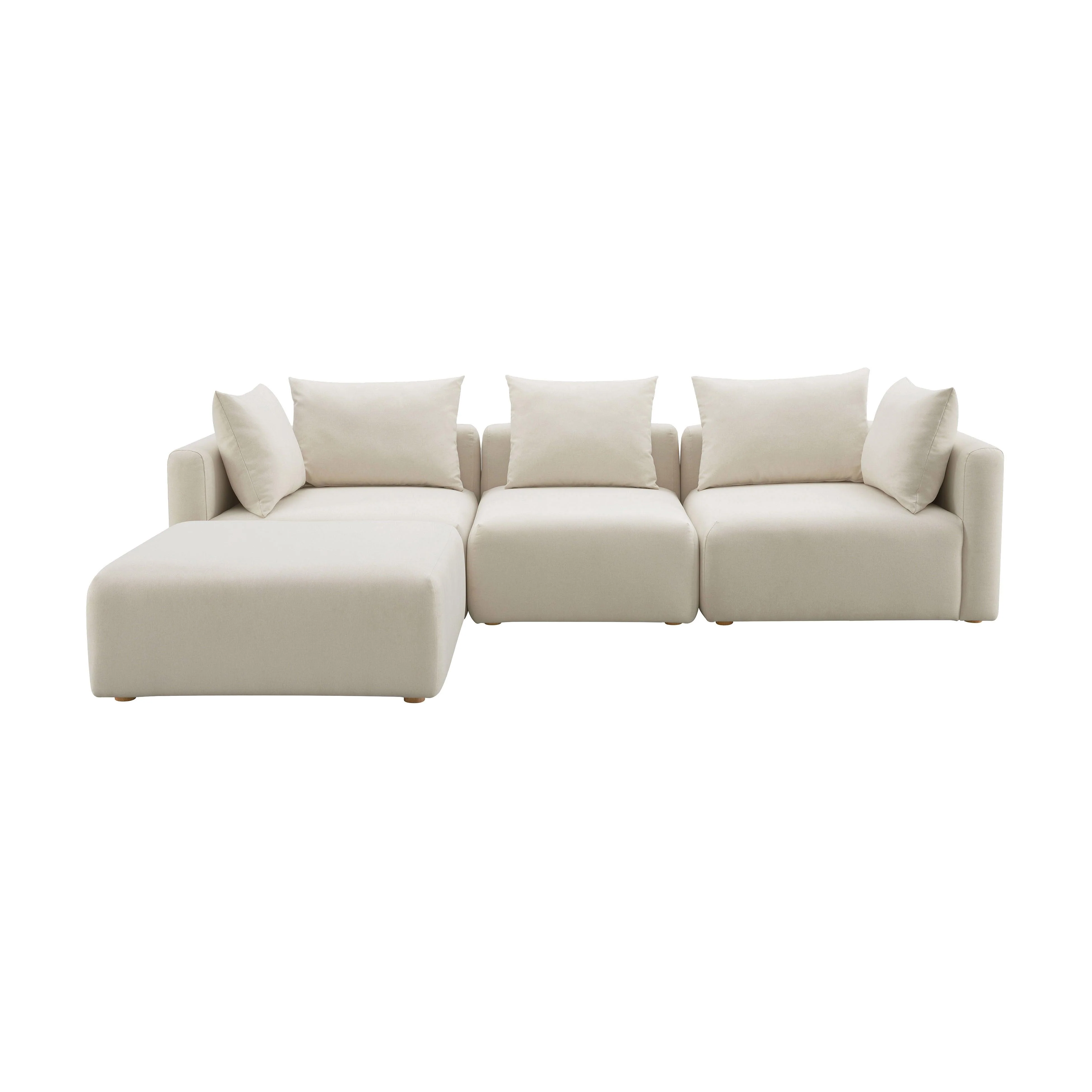 Hangover Cream Linen 4-Piece Modular Sectional - Frankwebs