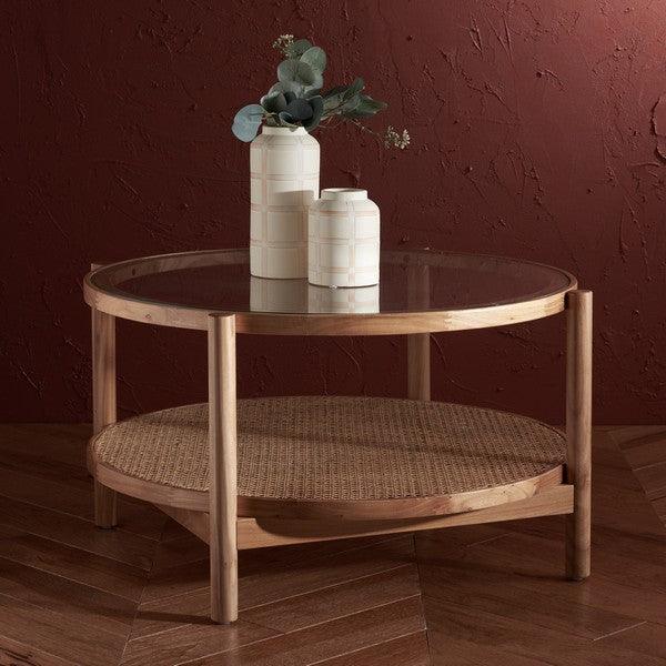 KARYNA RATTAN AND GLASS COFFEE TABLE - Frankwebs