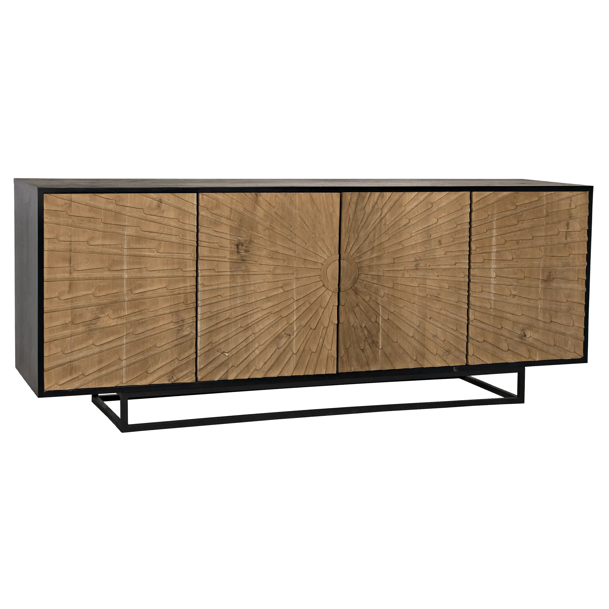 Ra Sideboard, Hand Rubbed Black with Teak - Frankwebs