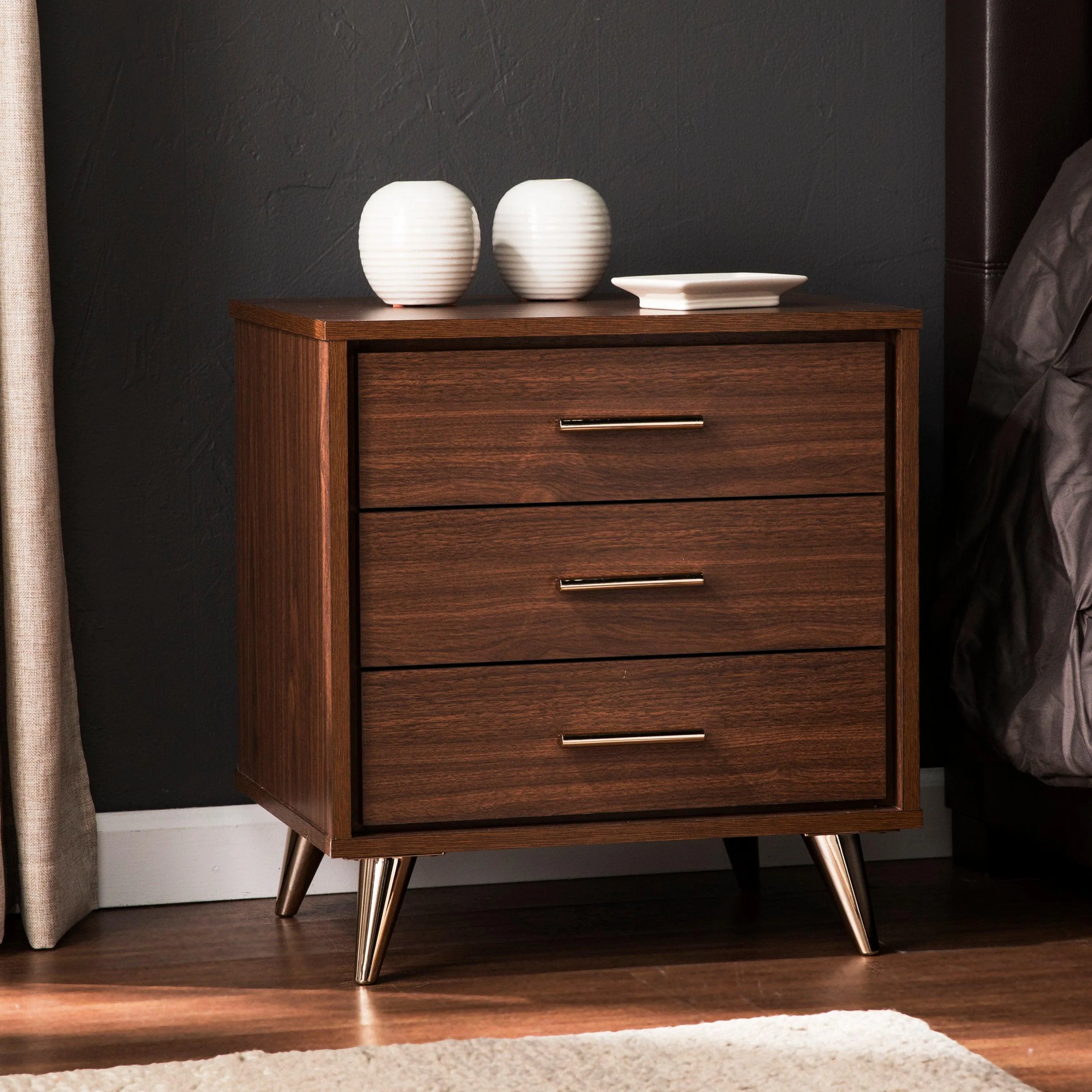 Oren Modern Bedside Table w/ Drawers - Frankwebs