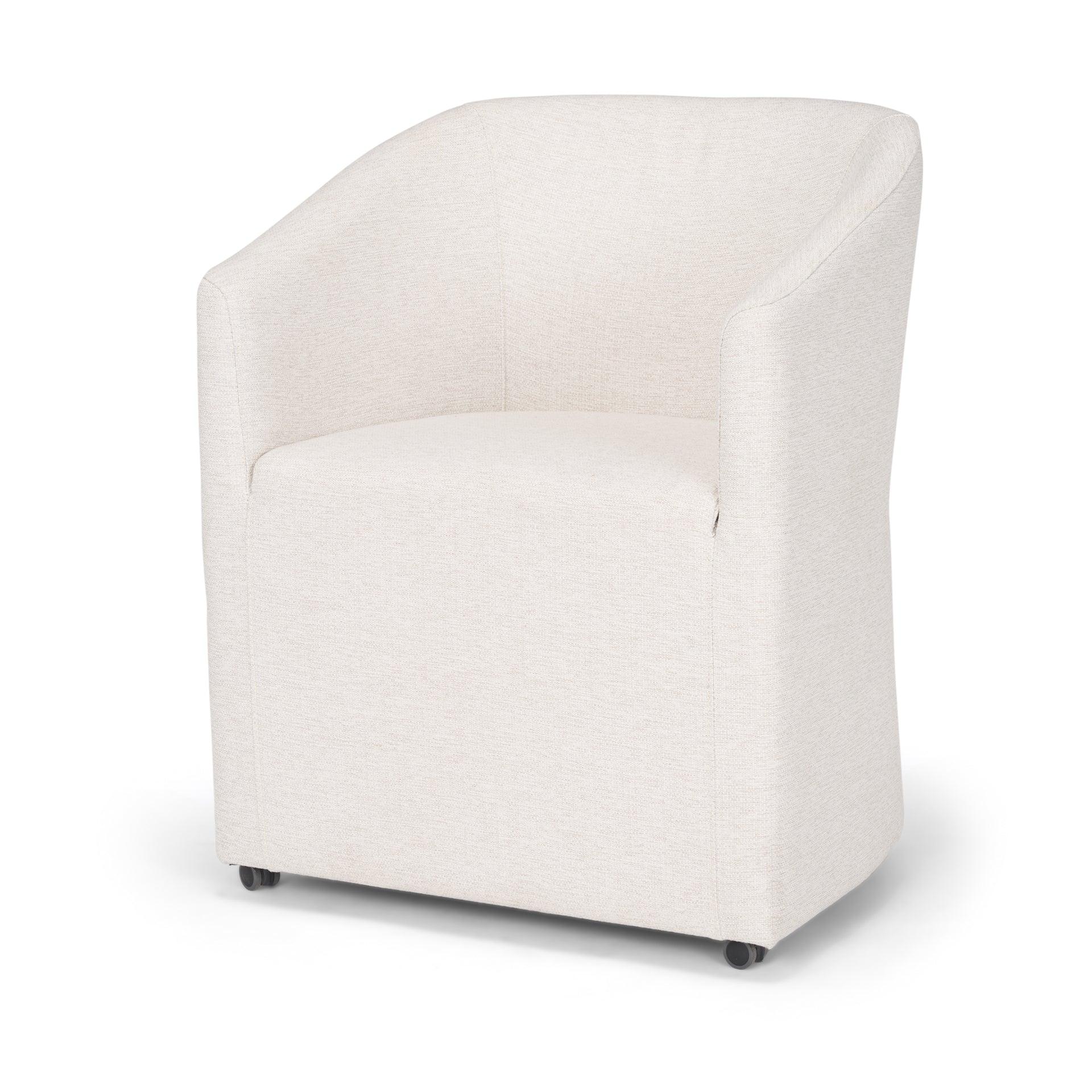 Sondra Oatmeal Performance Fabric Upholstered Club Dining Chair - Frankwebs