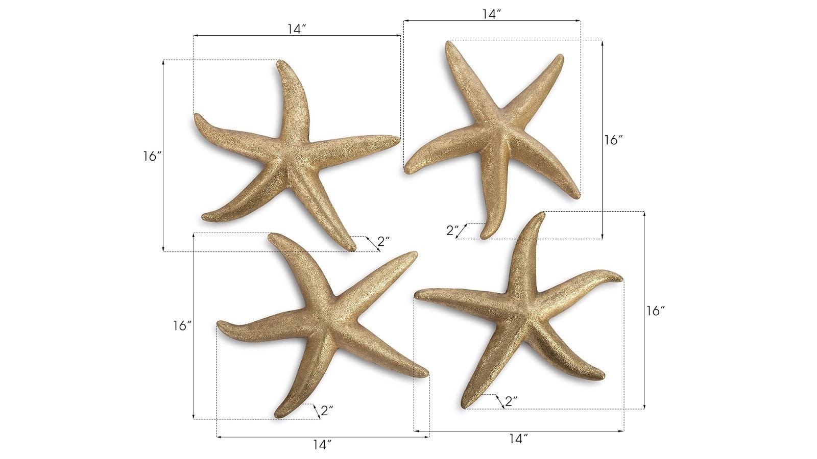 Starfish, Gold Leaf, Set of 4, MD - Frankwebs
