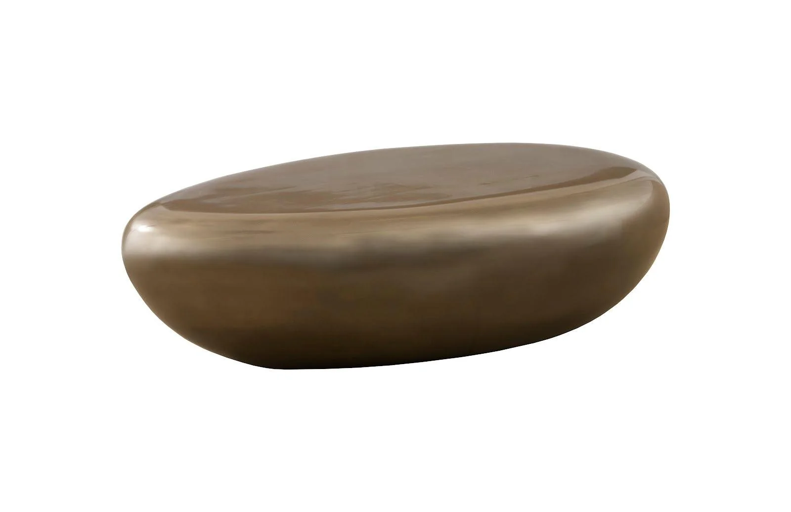 River Stone Coffee Table, Polished Bronze, Large - Frankwebs